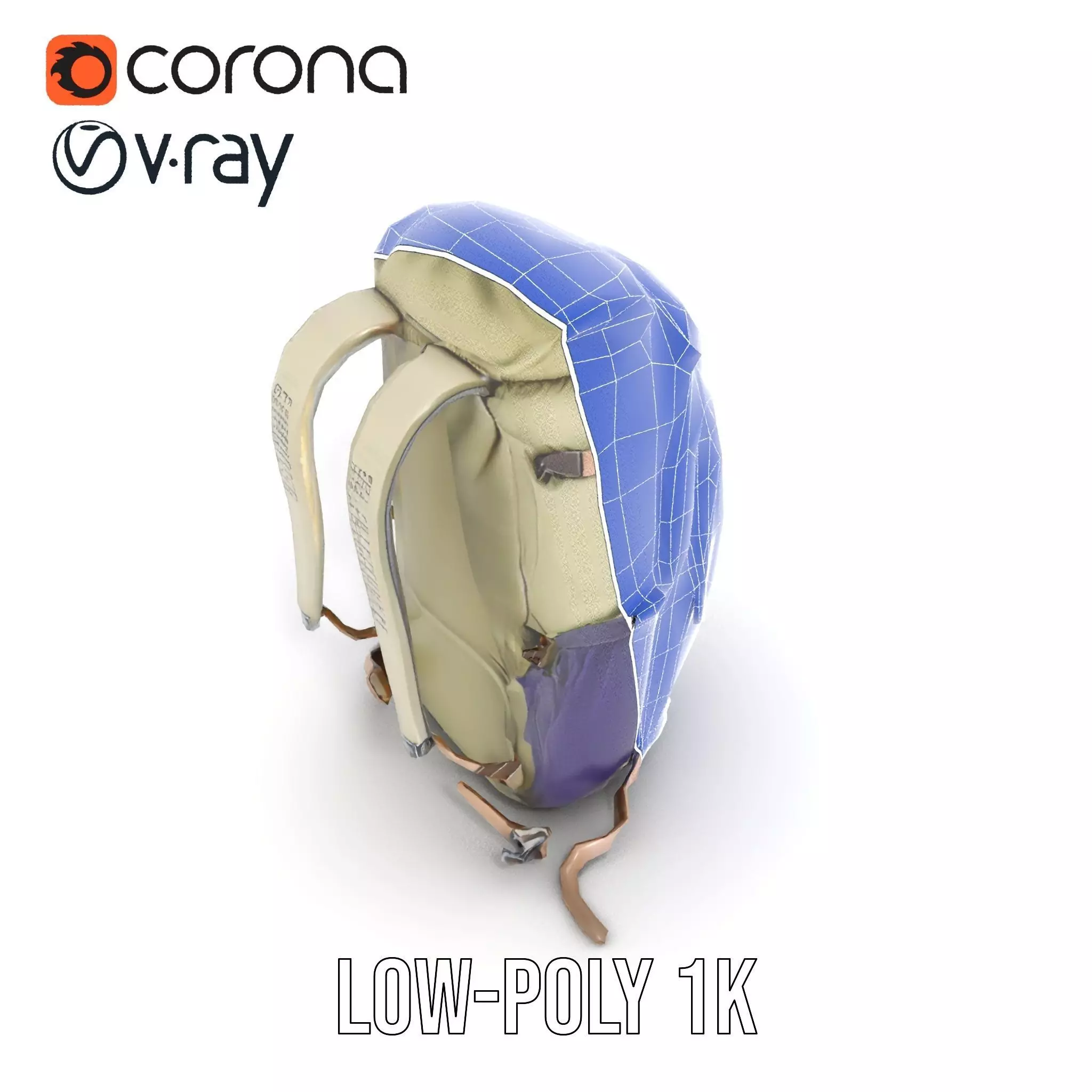 Adventure Green Backpack model pack Low-poly 3D model_23