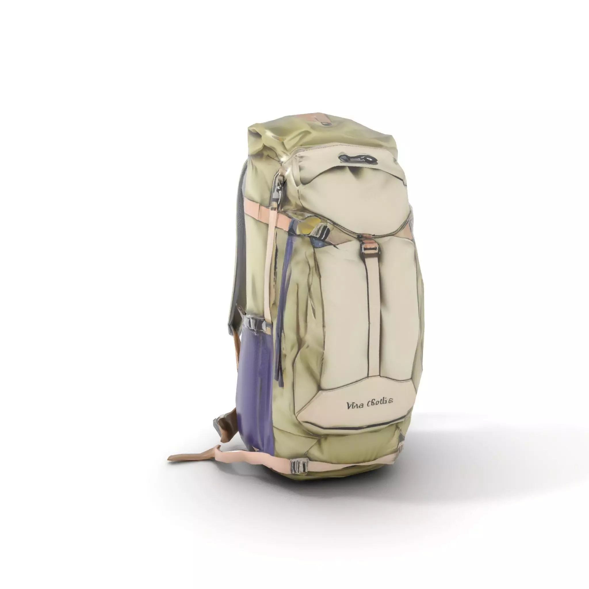 Adventure Green Backpack model pack Low-poly 3D model_8