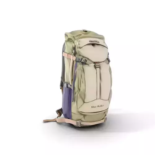 Adventure Green Backpack model pack Low-poly 3D model