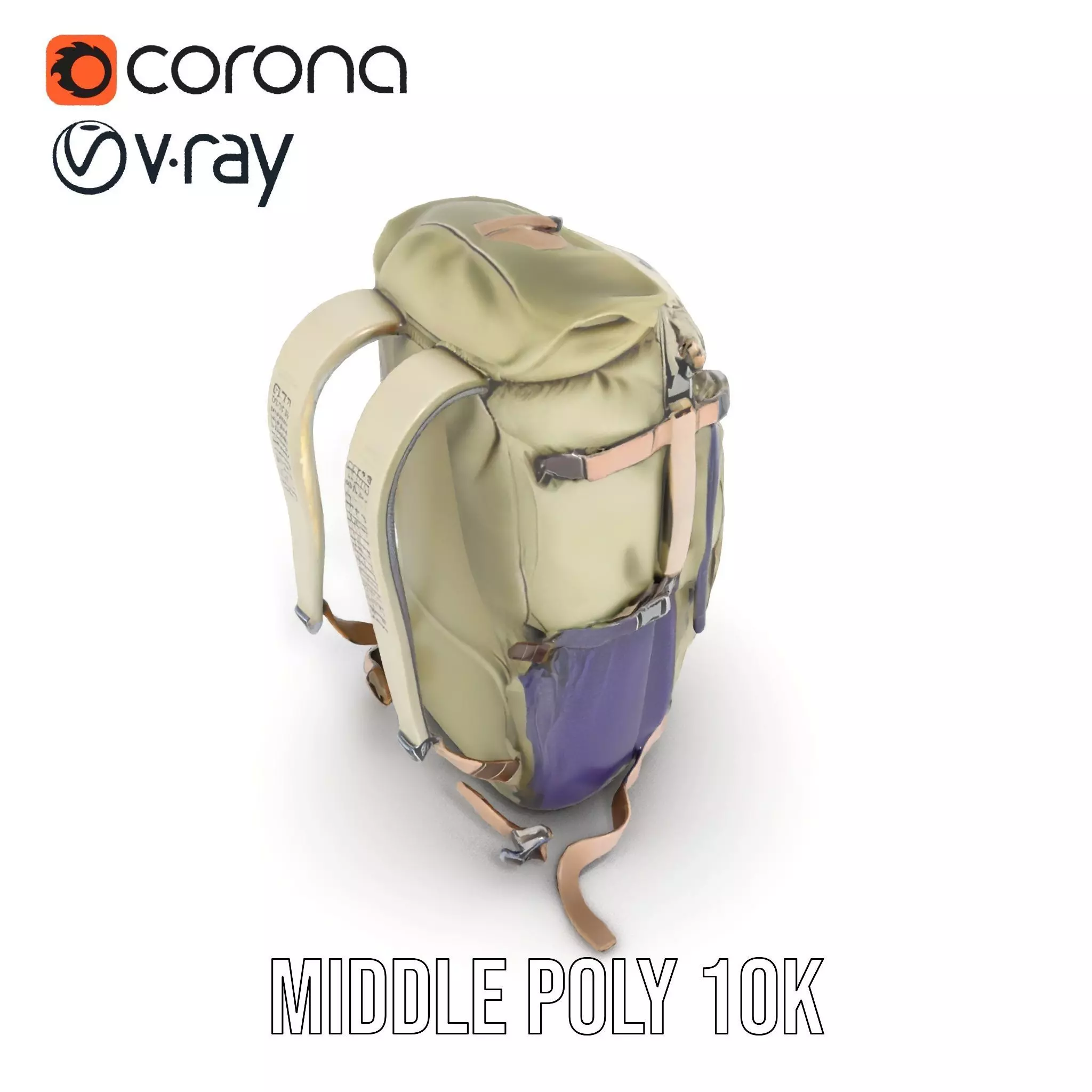 Adventure Green Backpack model pack Low-poly 3D model_7