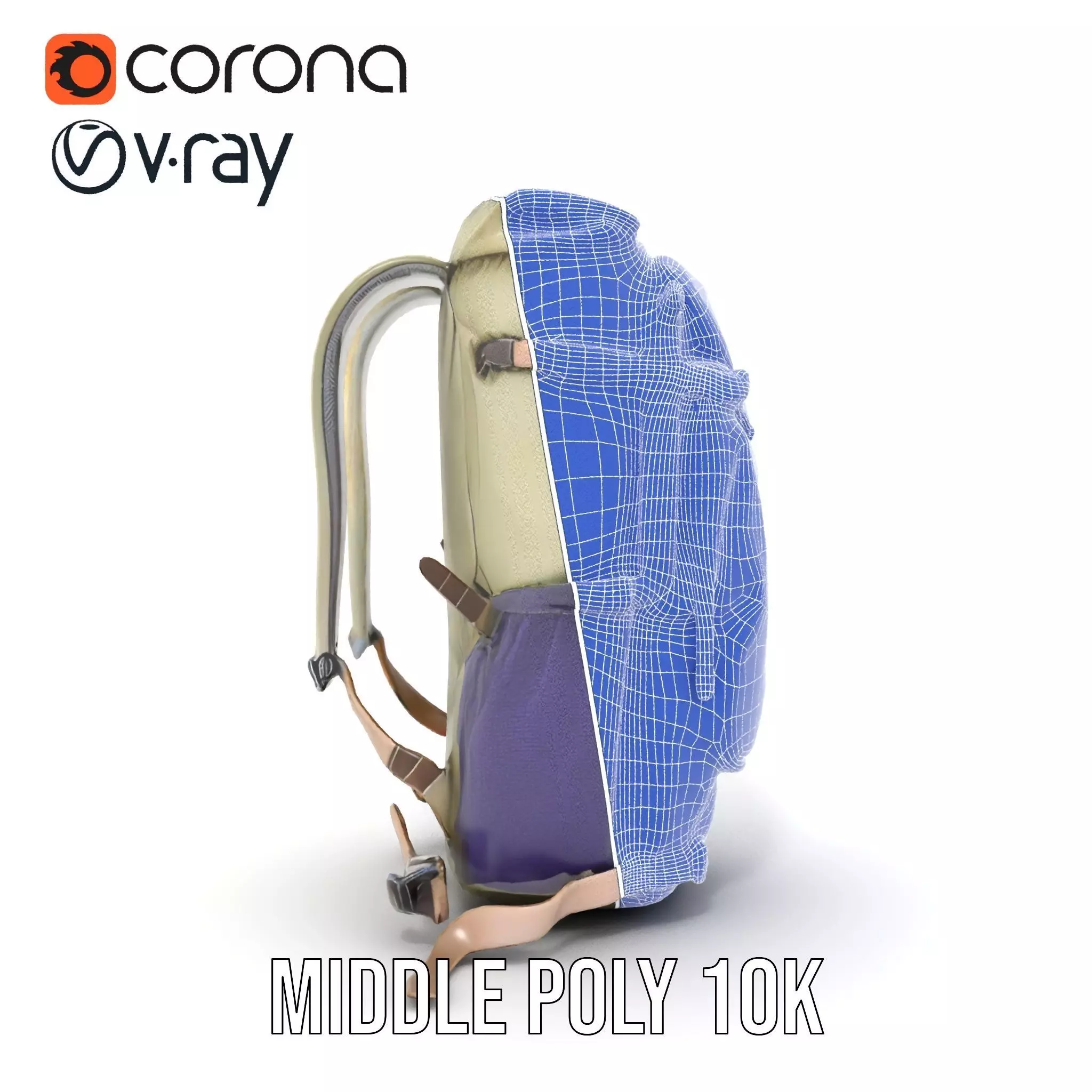 Adventure Green Backpack model pack Low-poly 3D model_31