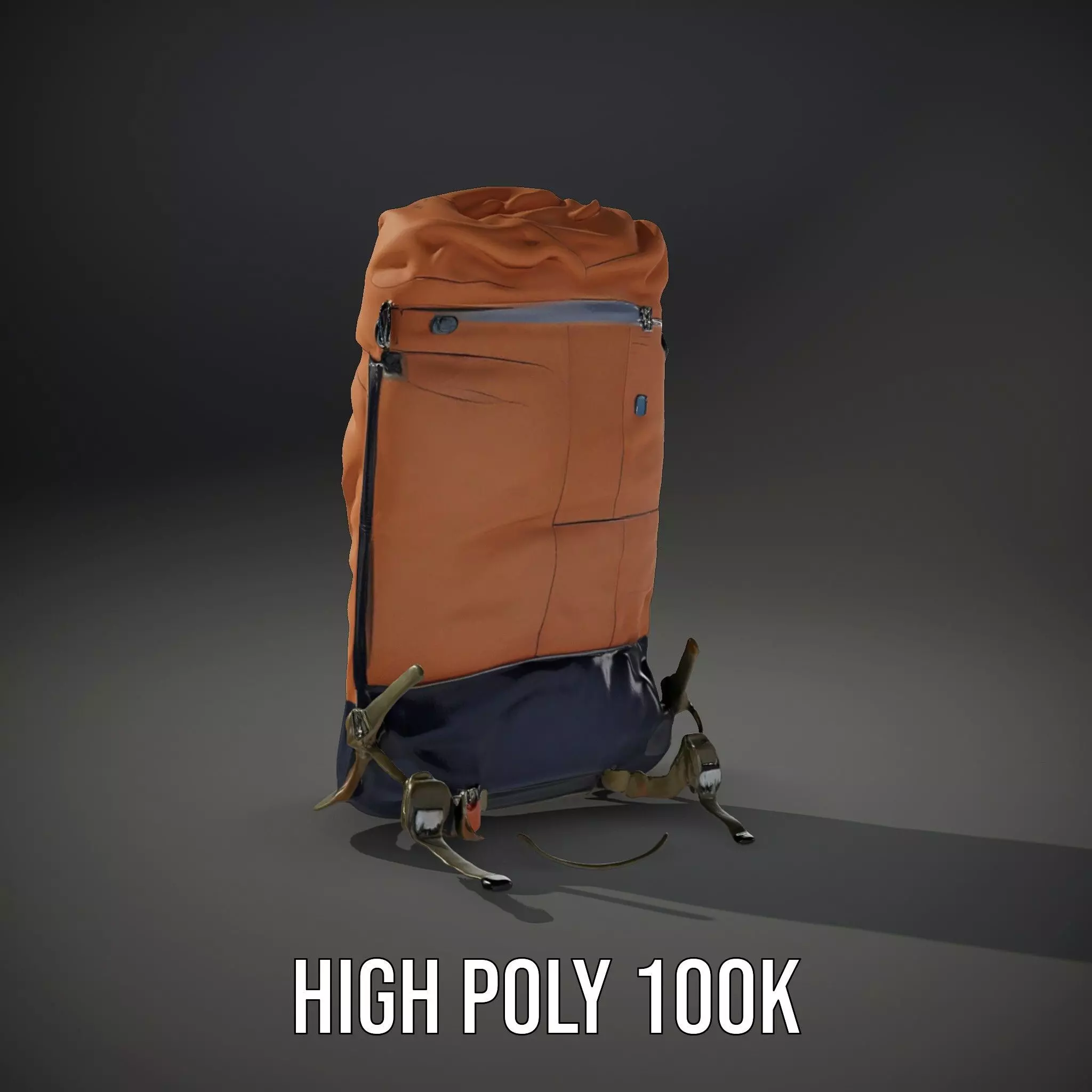 Orange Adventure Backpack model pack Low-poly 3D model_9