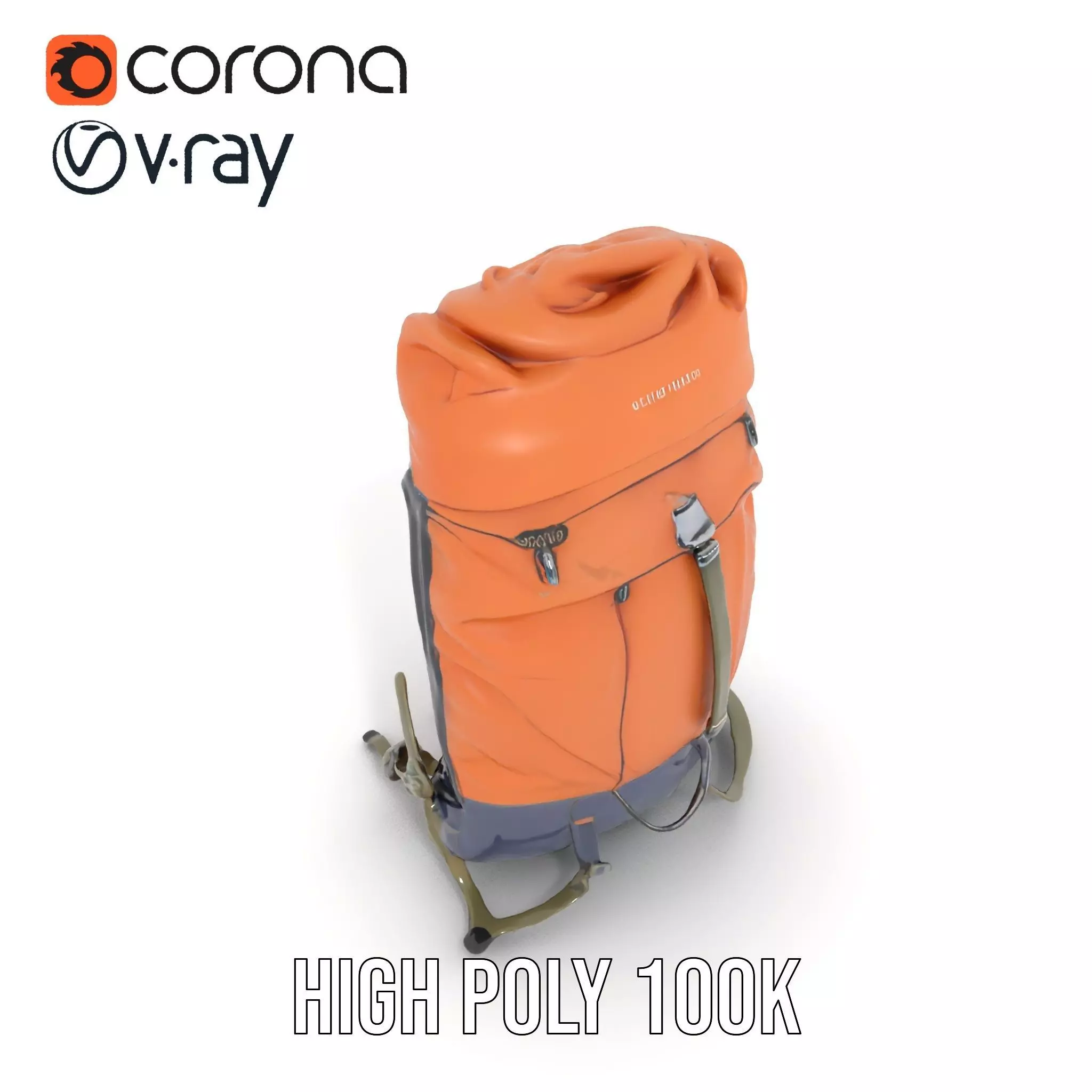 Orange Adventure Backpack model pack Low-poly 3D model_23
