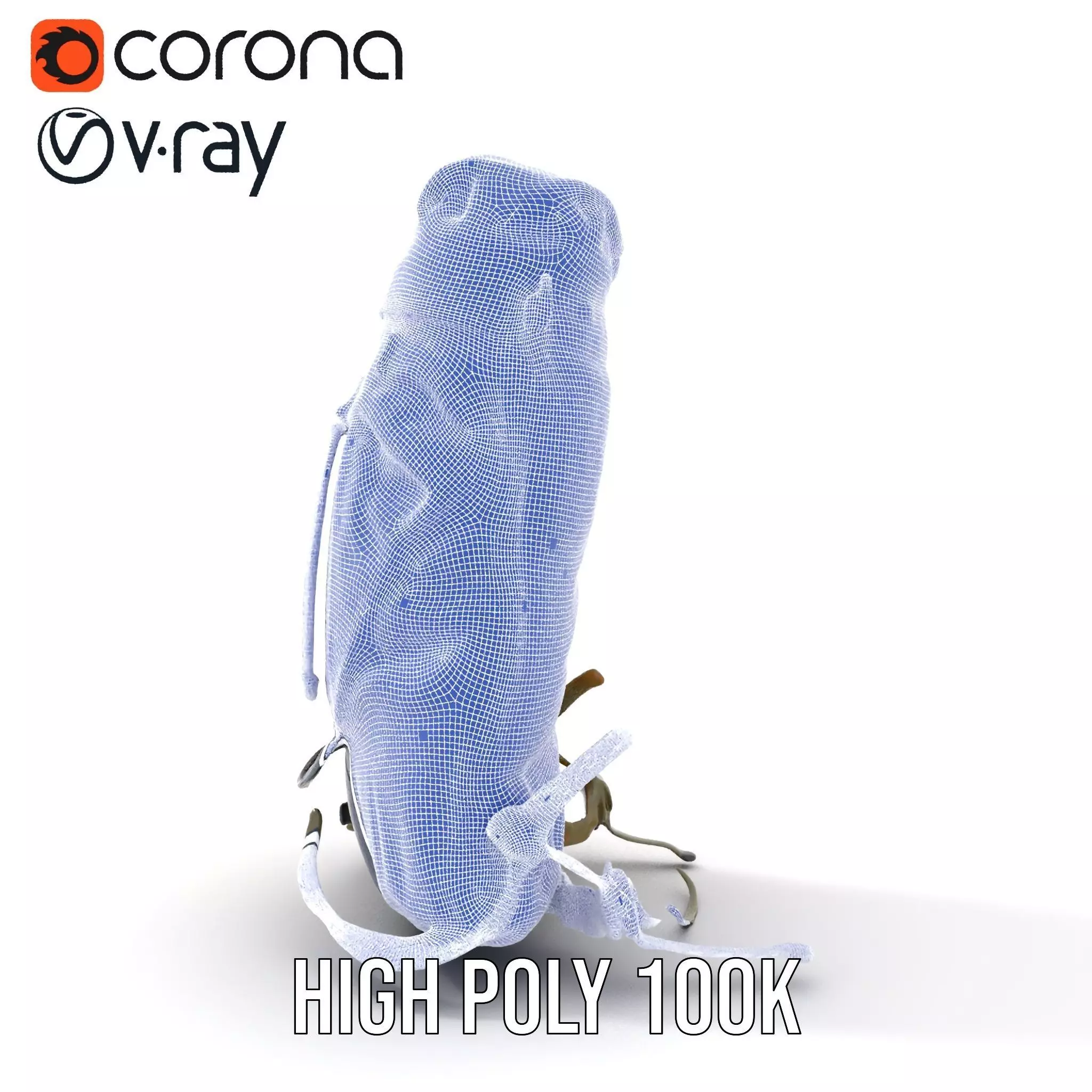 Orange Adventure Backpack model pack Low-poly 3D model_32