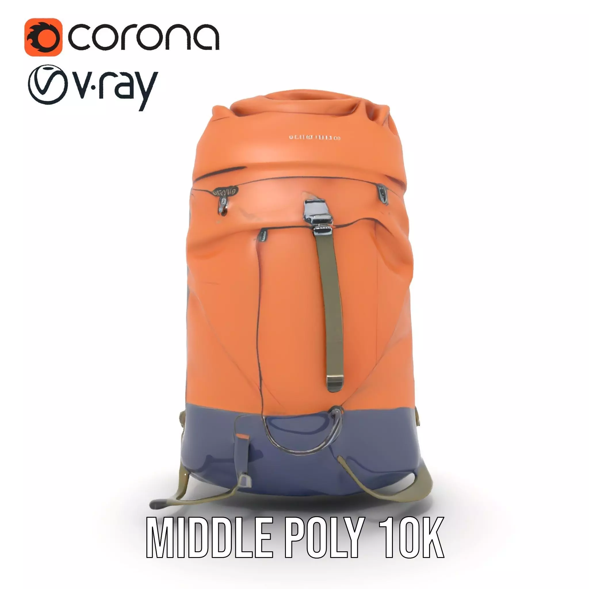 Orange Adventure Backpack model pack Low-poly 3D model_18