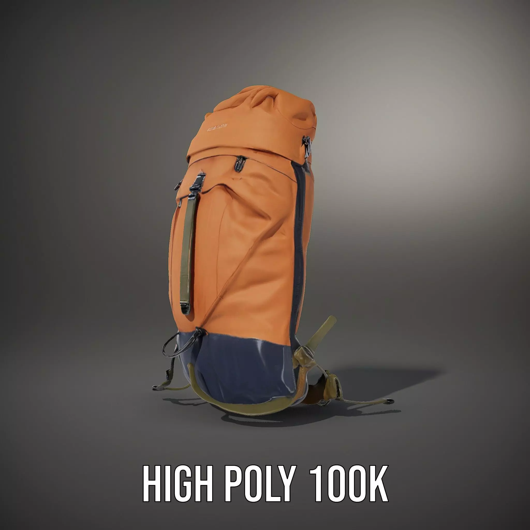 Orange Adventure Backpack model pack Low-poly 3D model_17