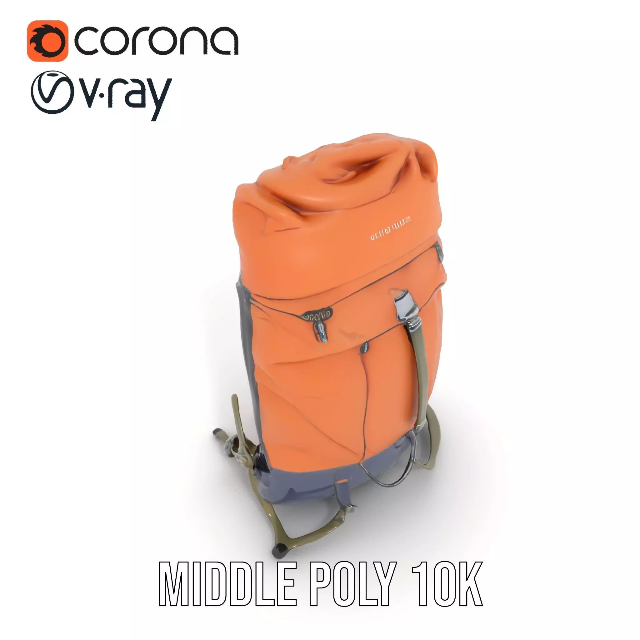 Orange Adventure Backpack model pack Low-poly 3D model_13