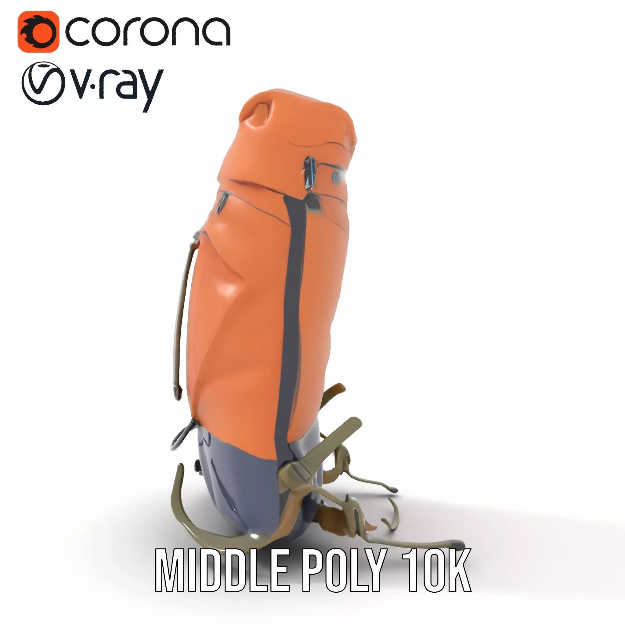 Orange Adventure Backpack model pack Low-poly 3D model_10