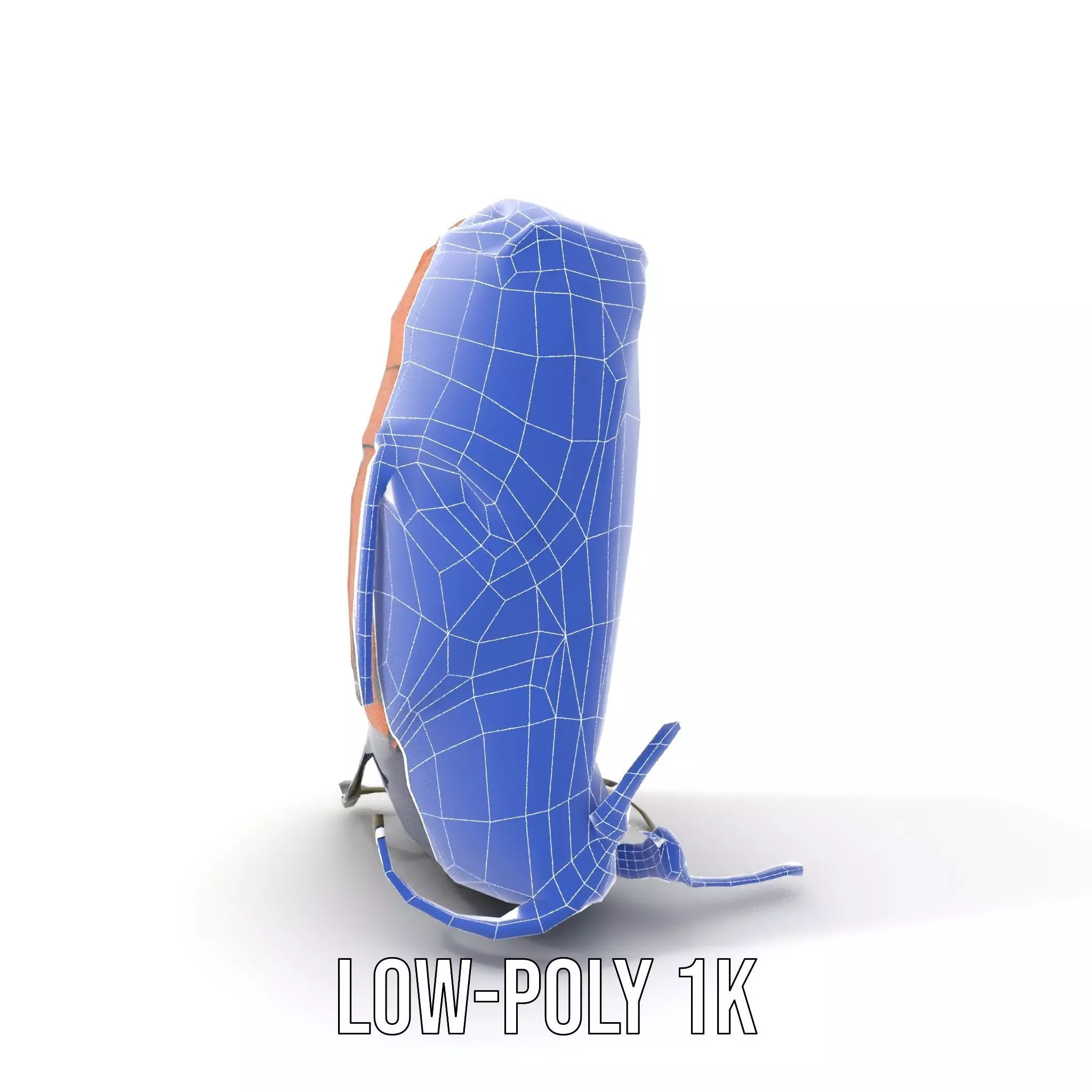 Orange Adventure Backpack model pack Low-poly 3D model_14