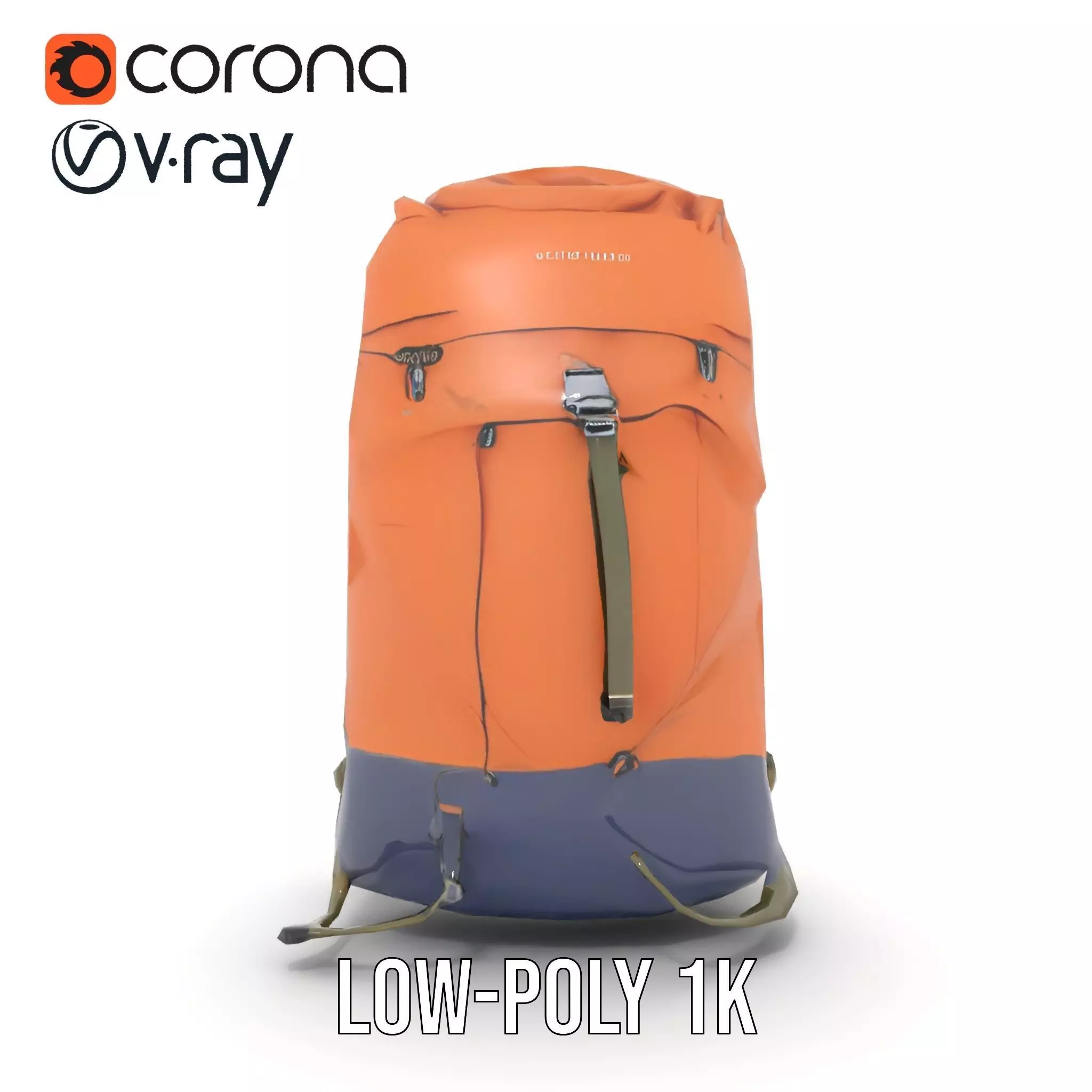 Orange Adventure Backpack model pack Low-poly 3D model_19