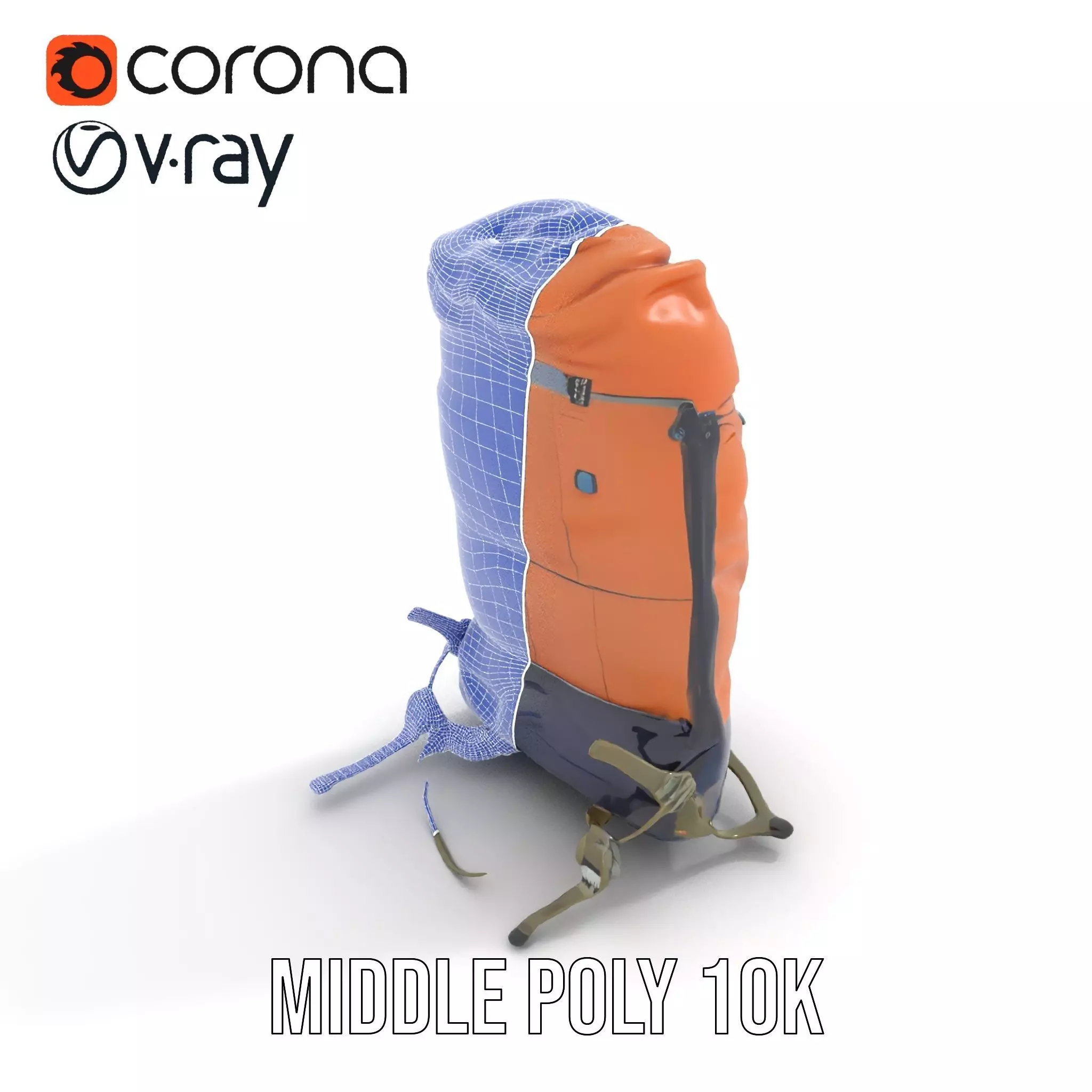 Orange Adventure Backpack model pack Low-poly 3D model_29