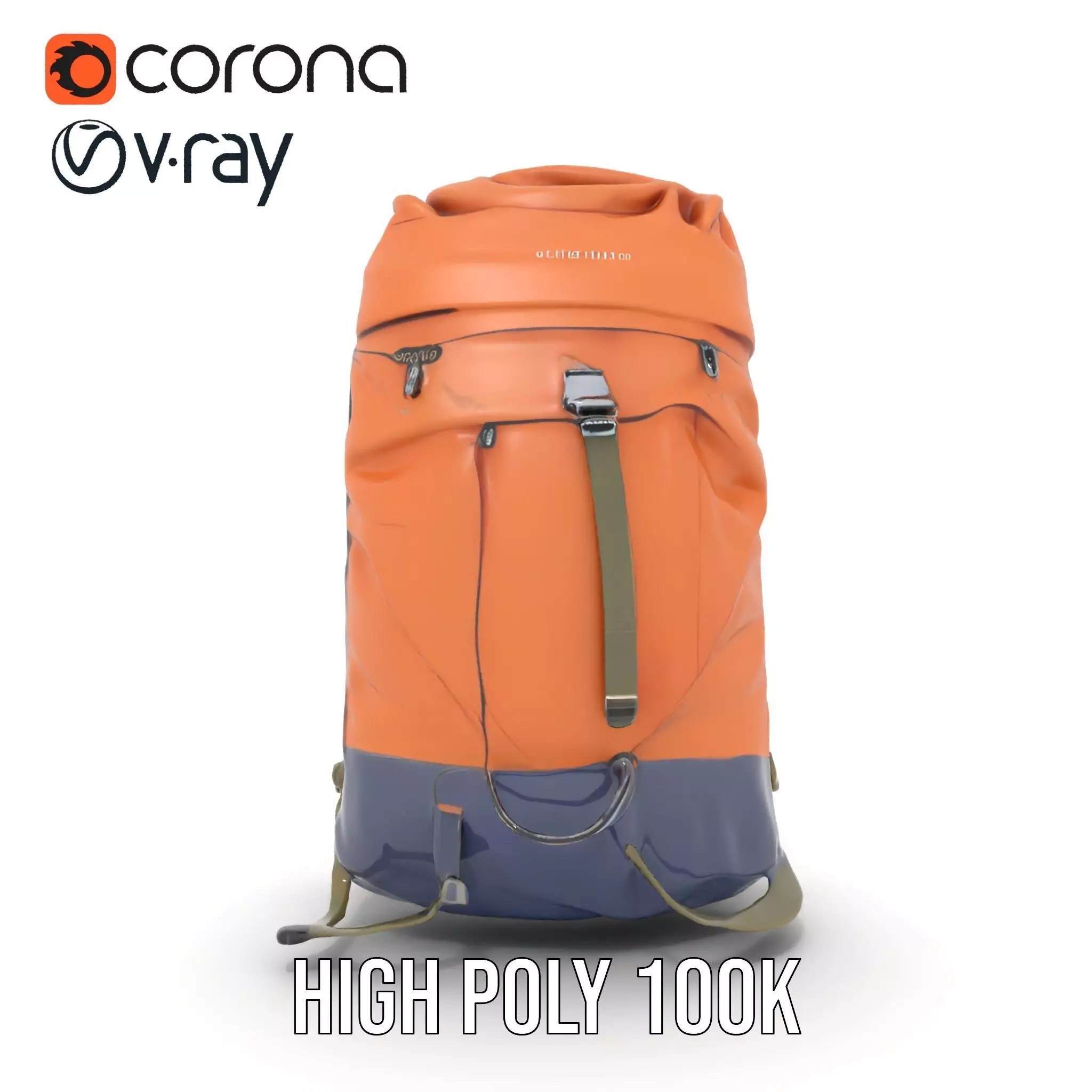 Orange Adventure Backpack model pack Low-poly 3D model_20