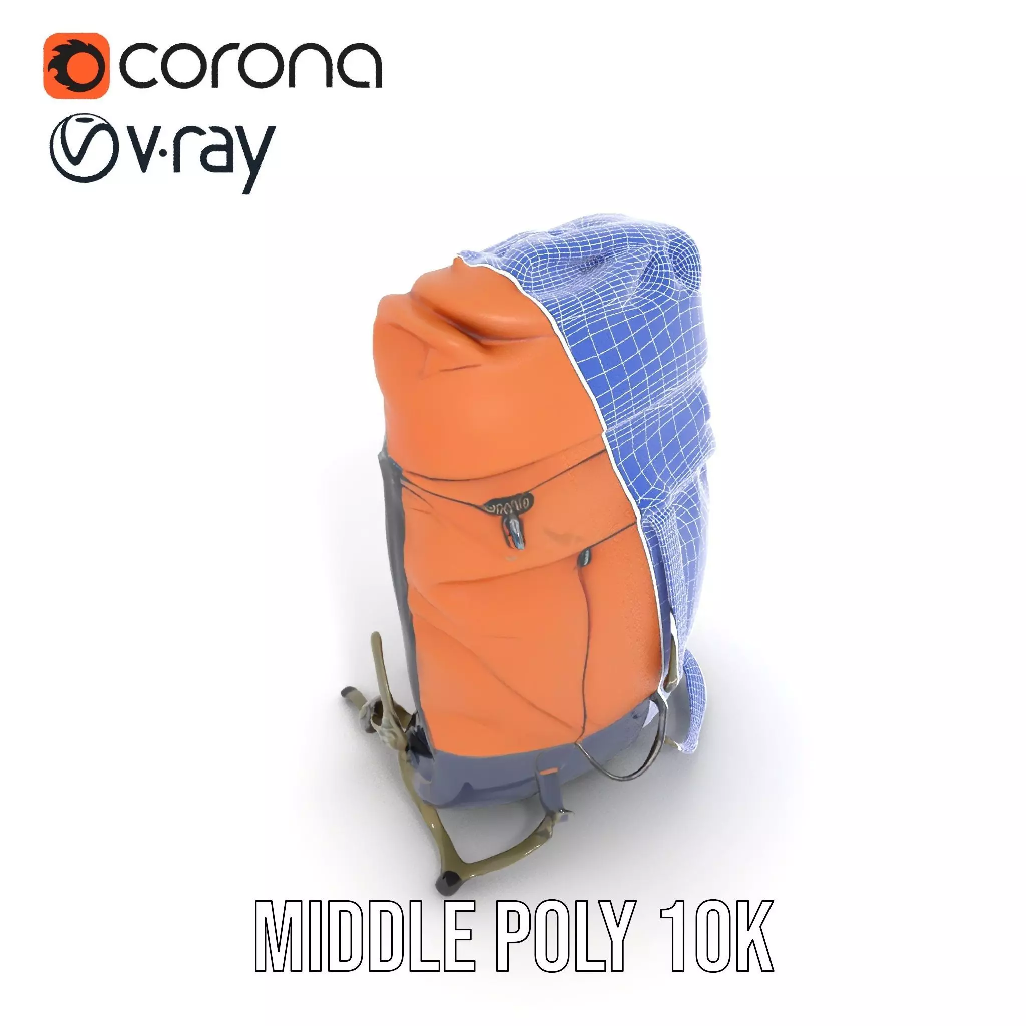 Orange Adventure Backpack model pack Low-poly 3D model_21