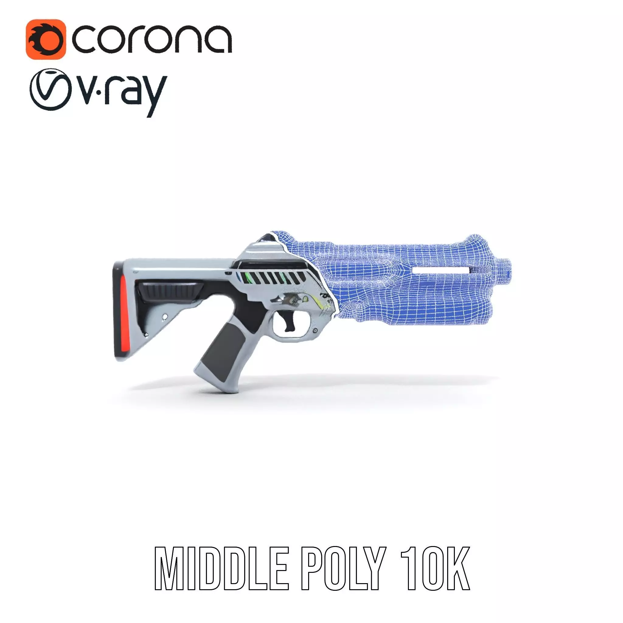 Futuristic Laser Rifle model pack Low-poly 3D model_22