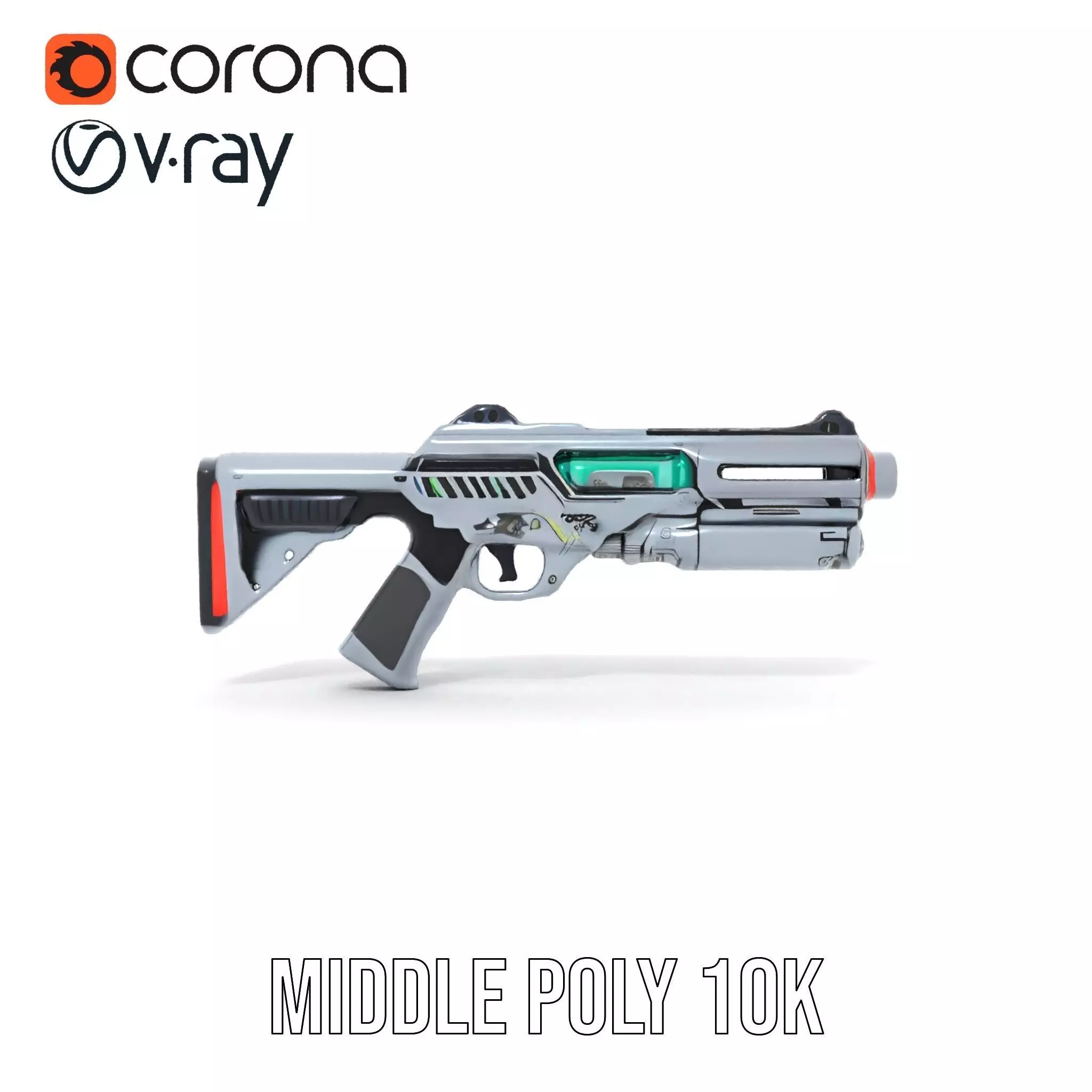 Futuristic Laser Rifle model pack Low-poly 3D model_16