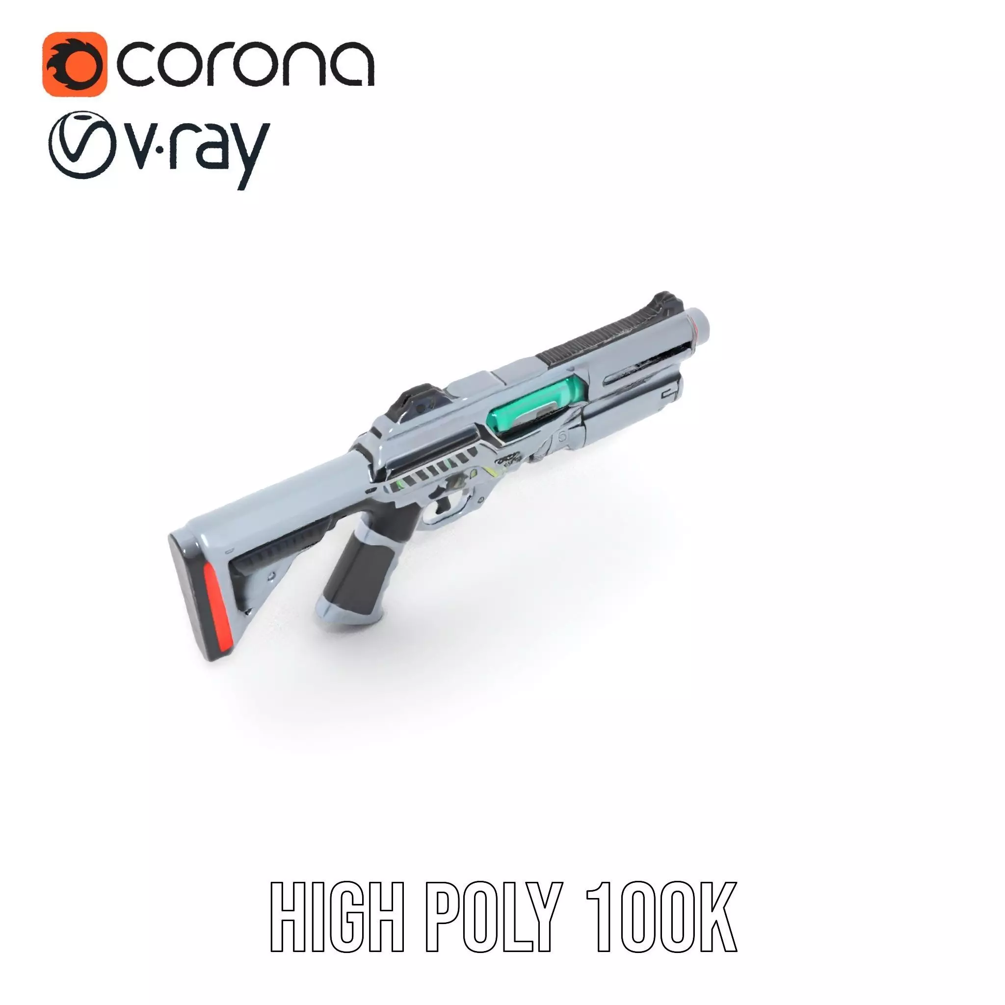 Futuristic Laser Rifle model pack Low-poly 3D model_21