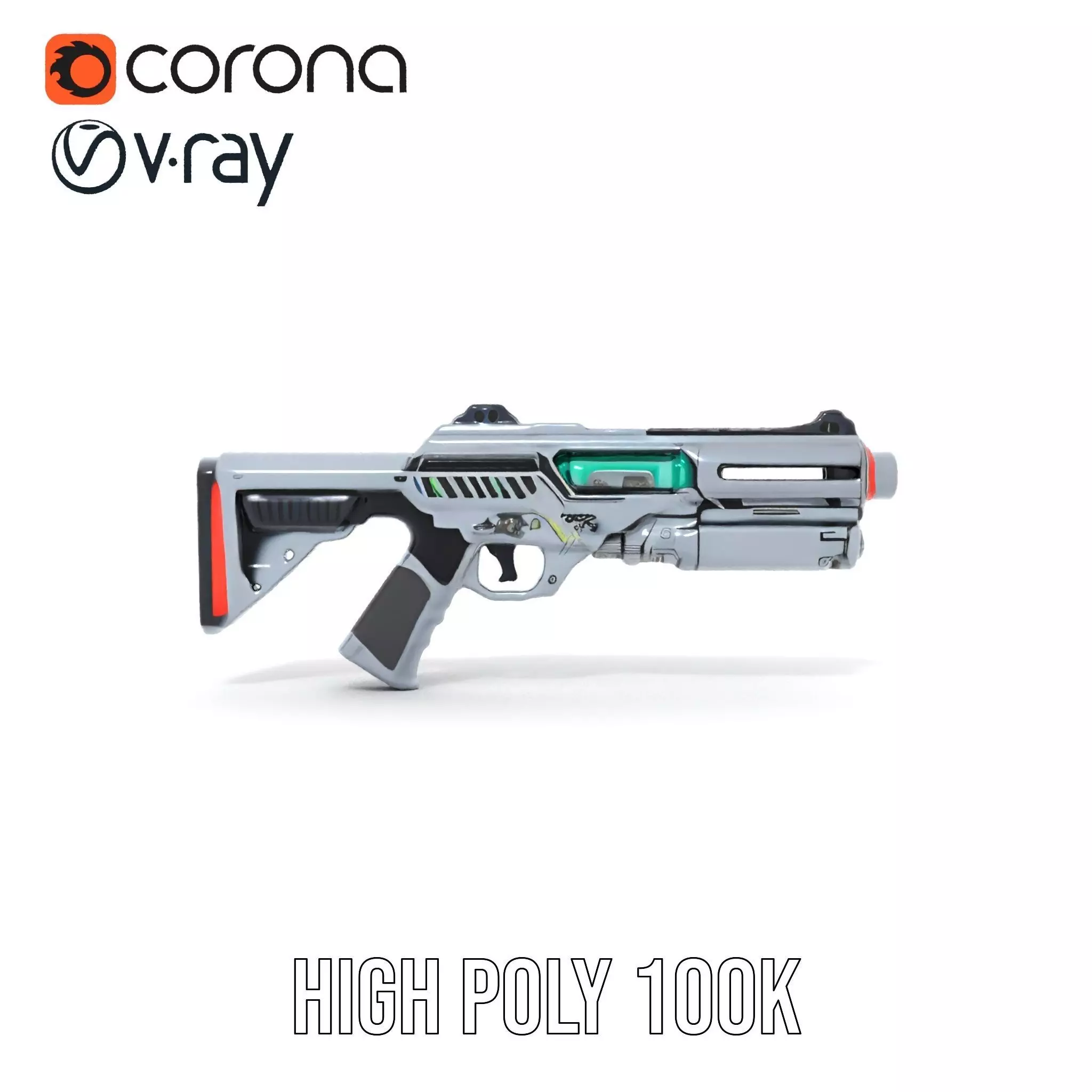 Futuristic Laser Rifle model pack Low-poly 3D model_30