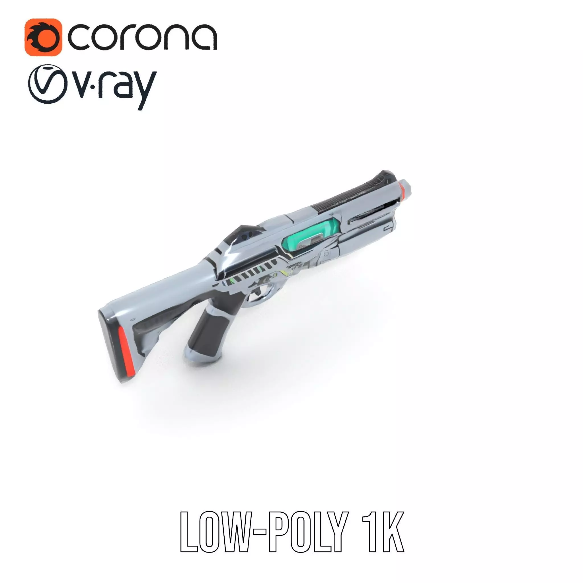 Futuristic Laser Rifle model pack Low-poly 3D model_15