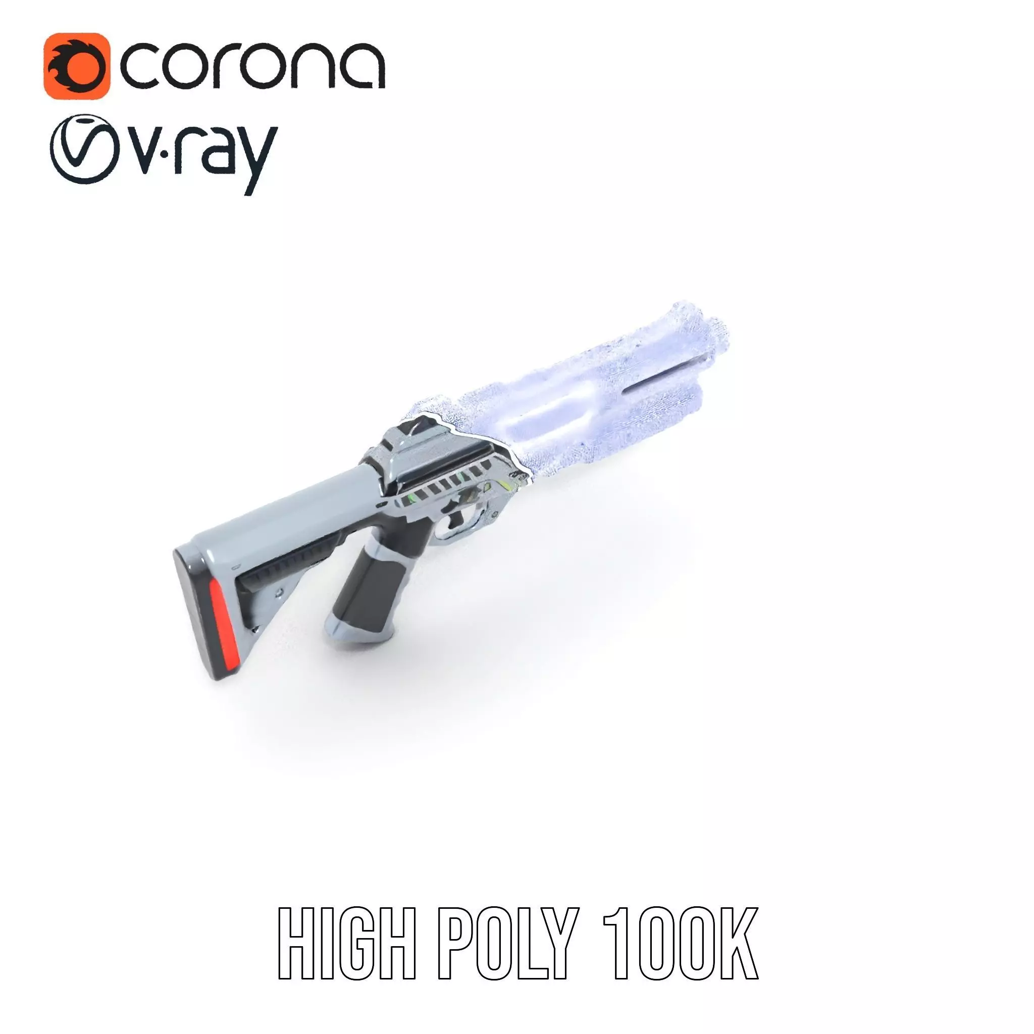 Futuristic Laser Rifle model pack Low-poly 3D model_27