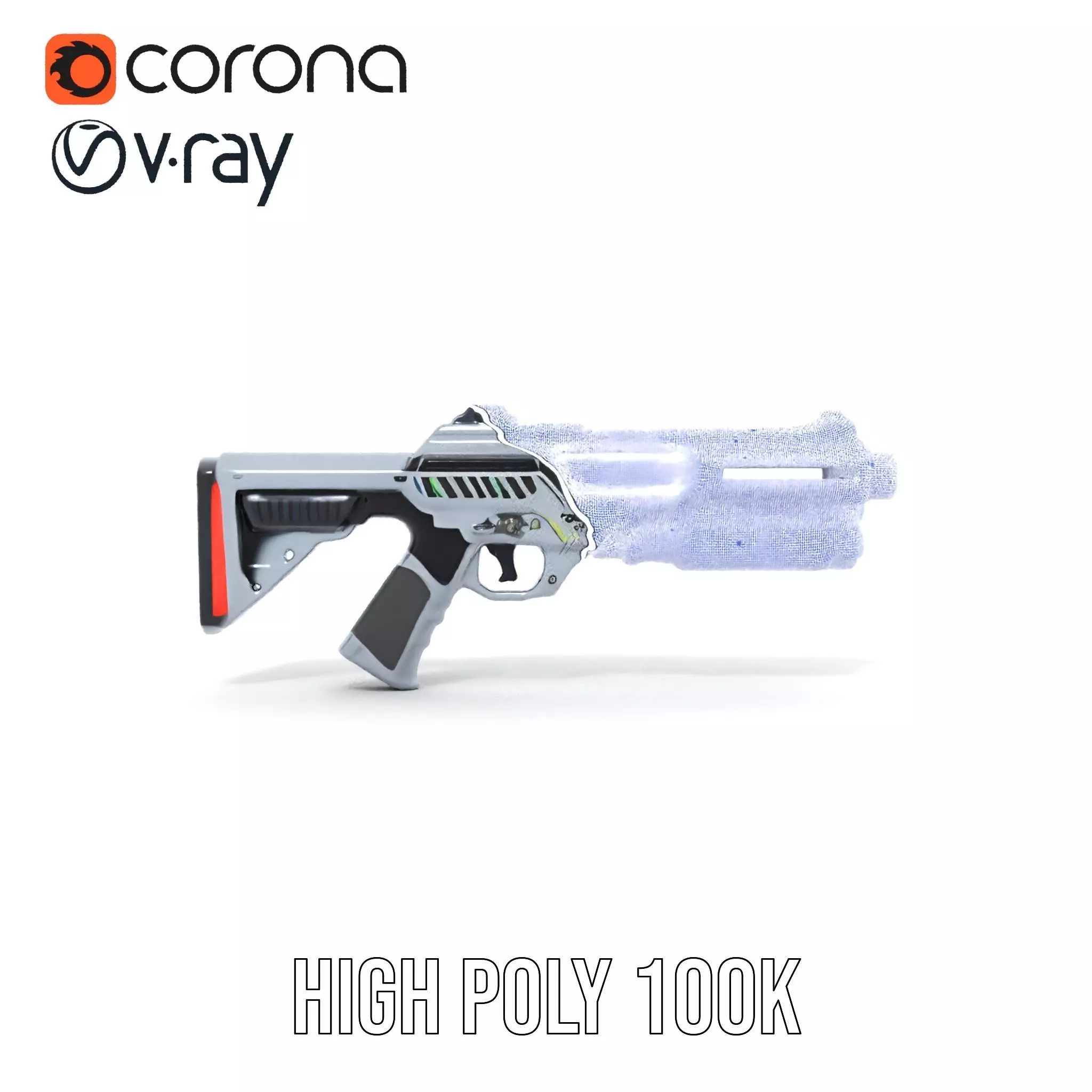 Futuristic Laser Rifle model pack Low-poly 3D model_34