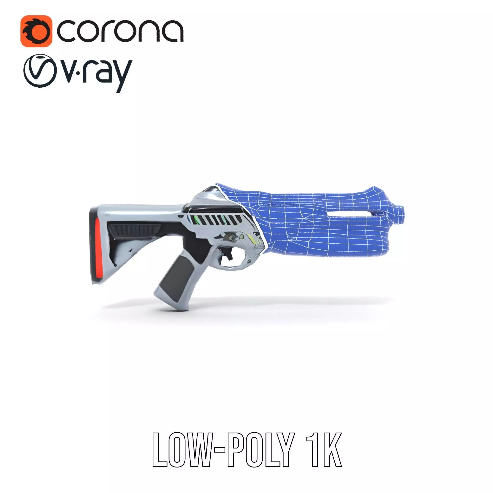 Futuristic Laser Rifle model pack Low-poly 3D model_32