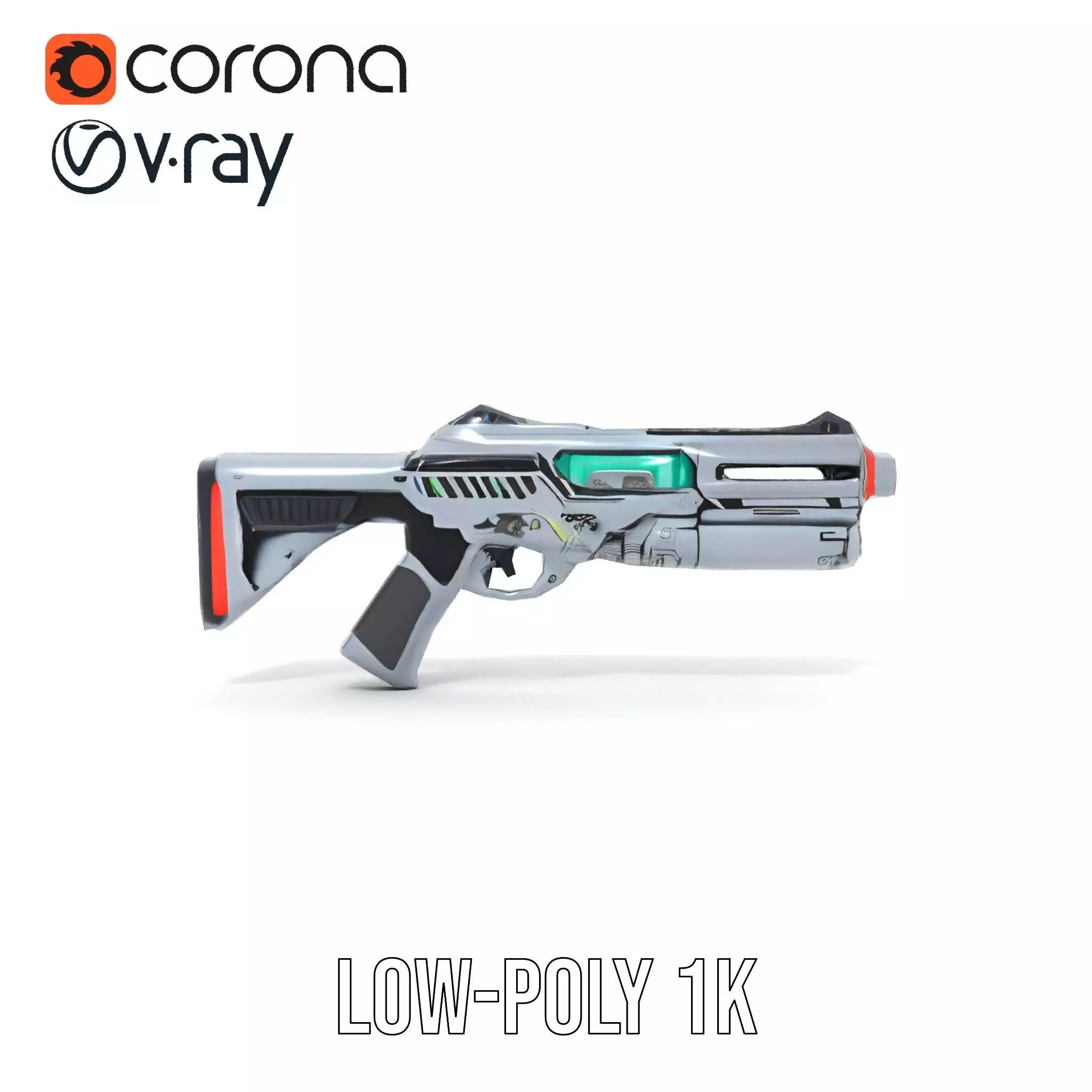 Futuristic Laser Rifle model pack Low-poly 3D model_9