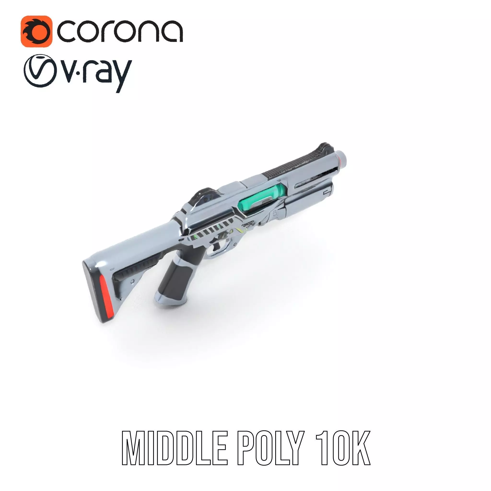 Futuristic Laser Rifle model pack Low-poly 3D model_11