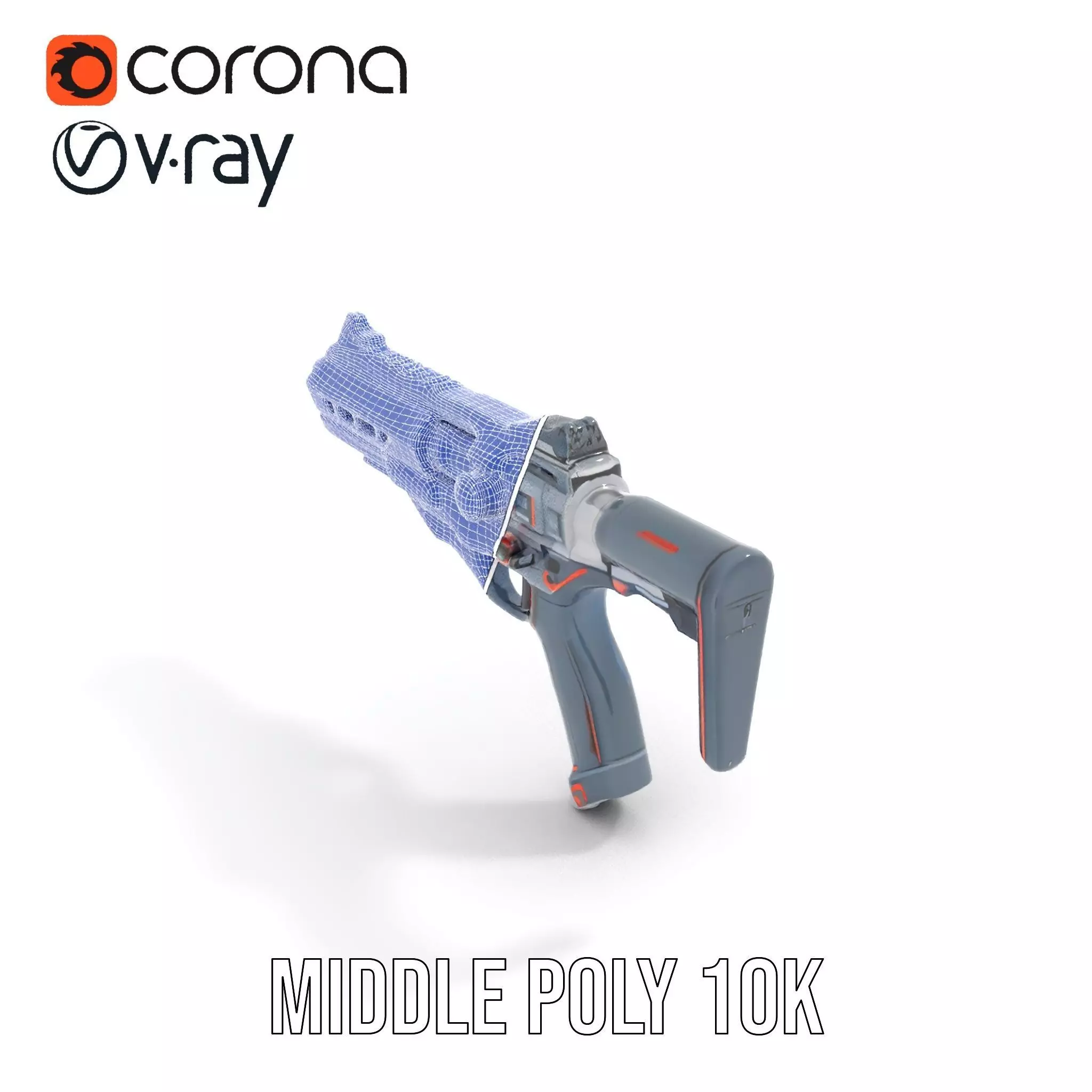 Futuristic Pulse Pistol model pack Low-poly 3D model_17