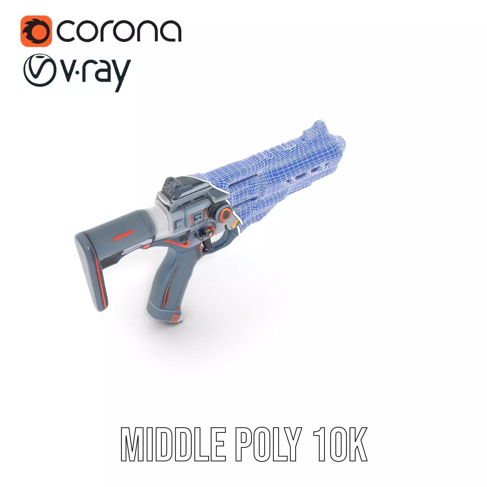 Futuristic Pulse Pistol model pack Low-poly 3D model_25