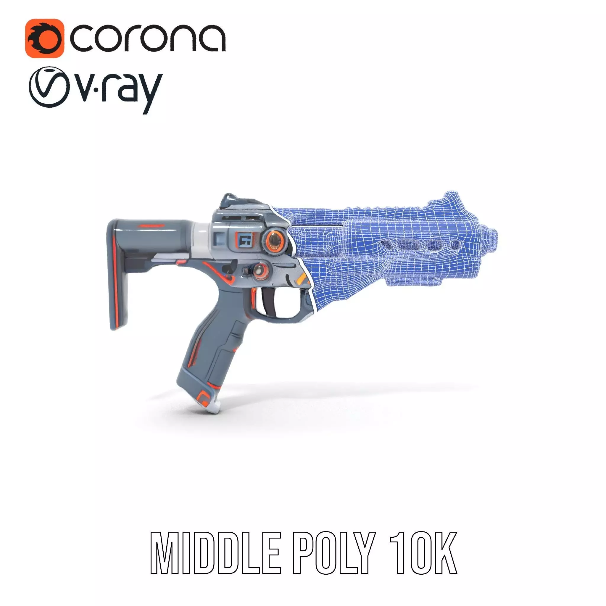 Futuristic Pulse Pistol model pack Low-poly 3D model_28