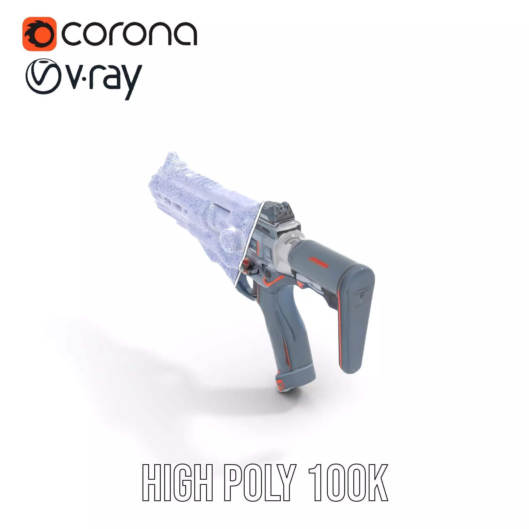 Futuristic Pulse Pistol model pack Low-poly 3D model_35