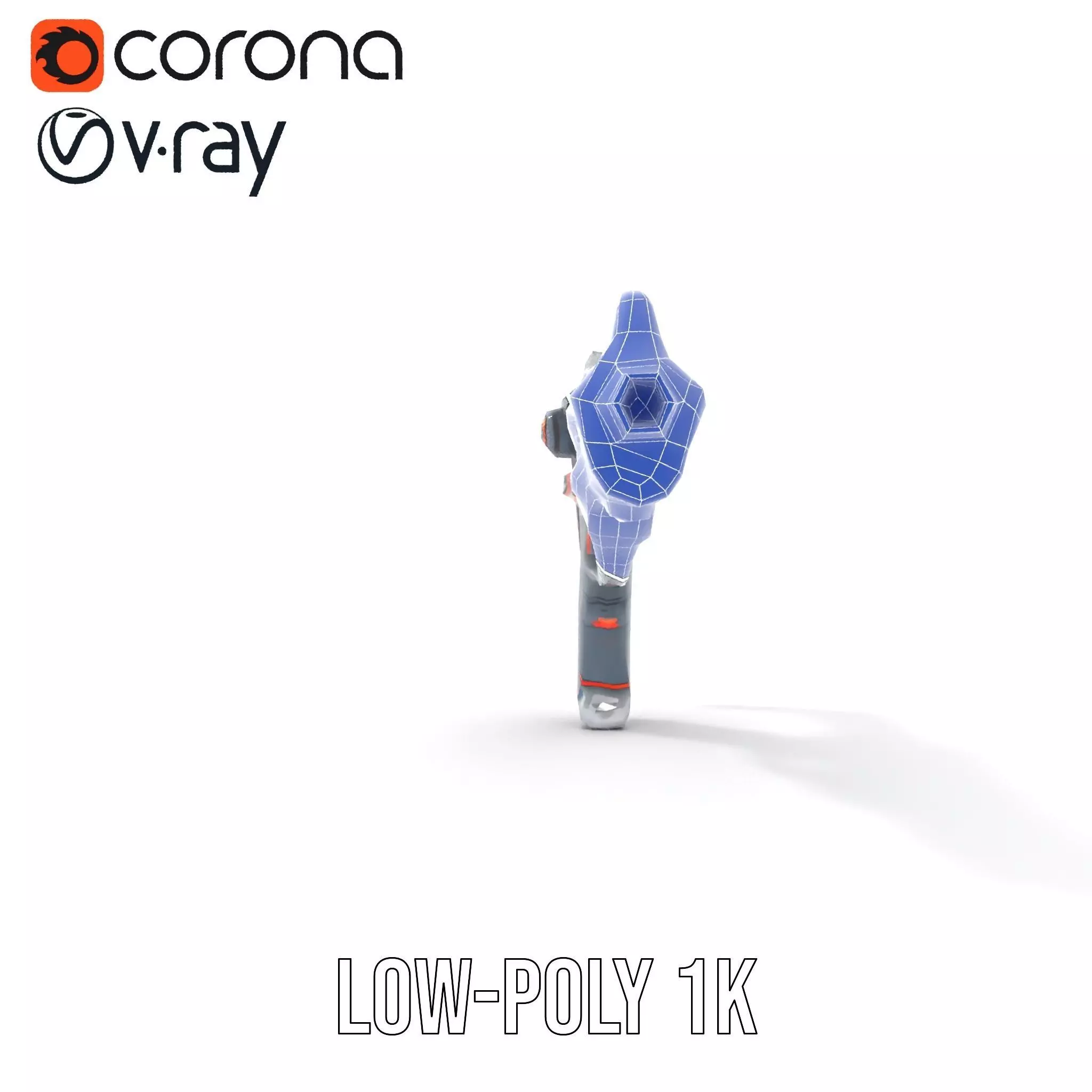 Futuristic Pulse Pistol model pack Low-poly 3D model_21