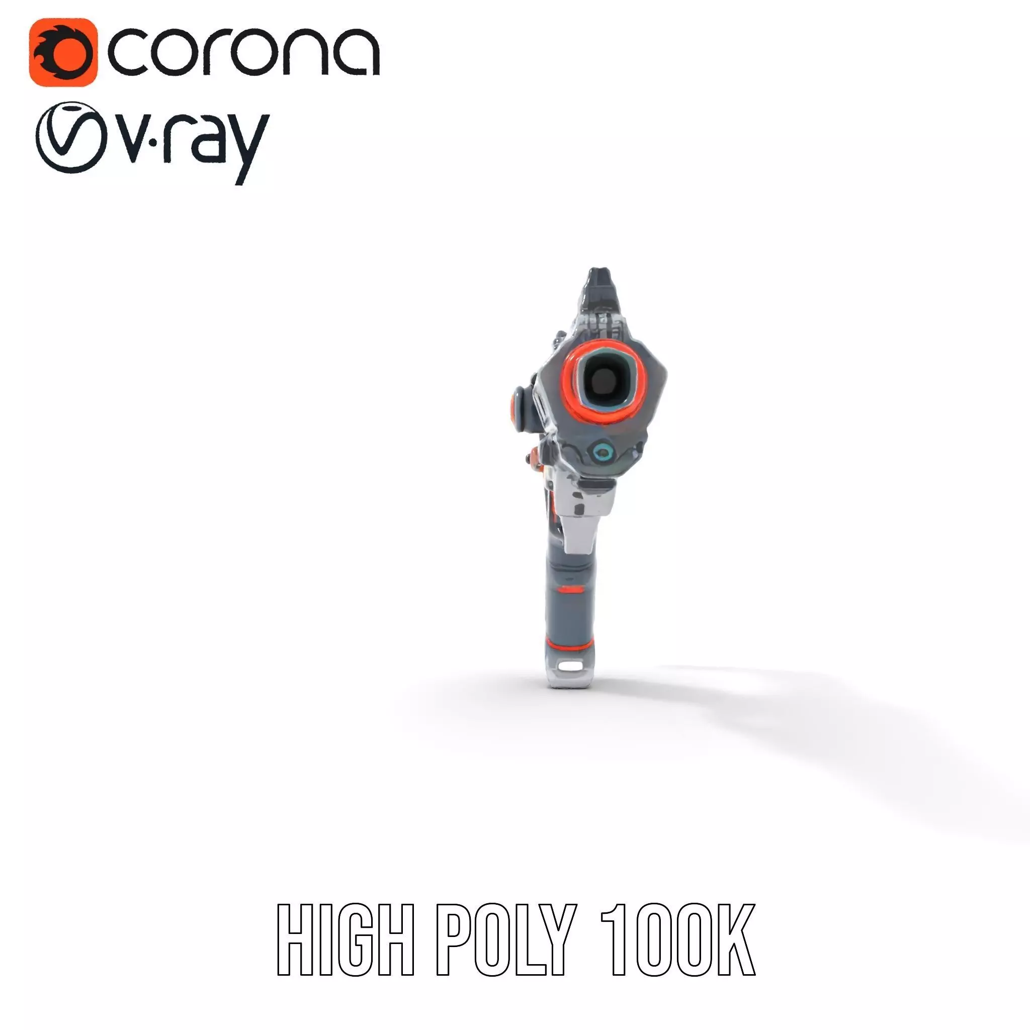 Futuristic Pulse Pistol model pack Low-poly 3D model_22