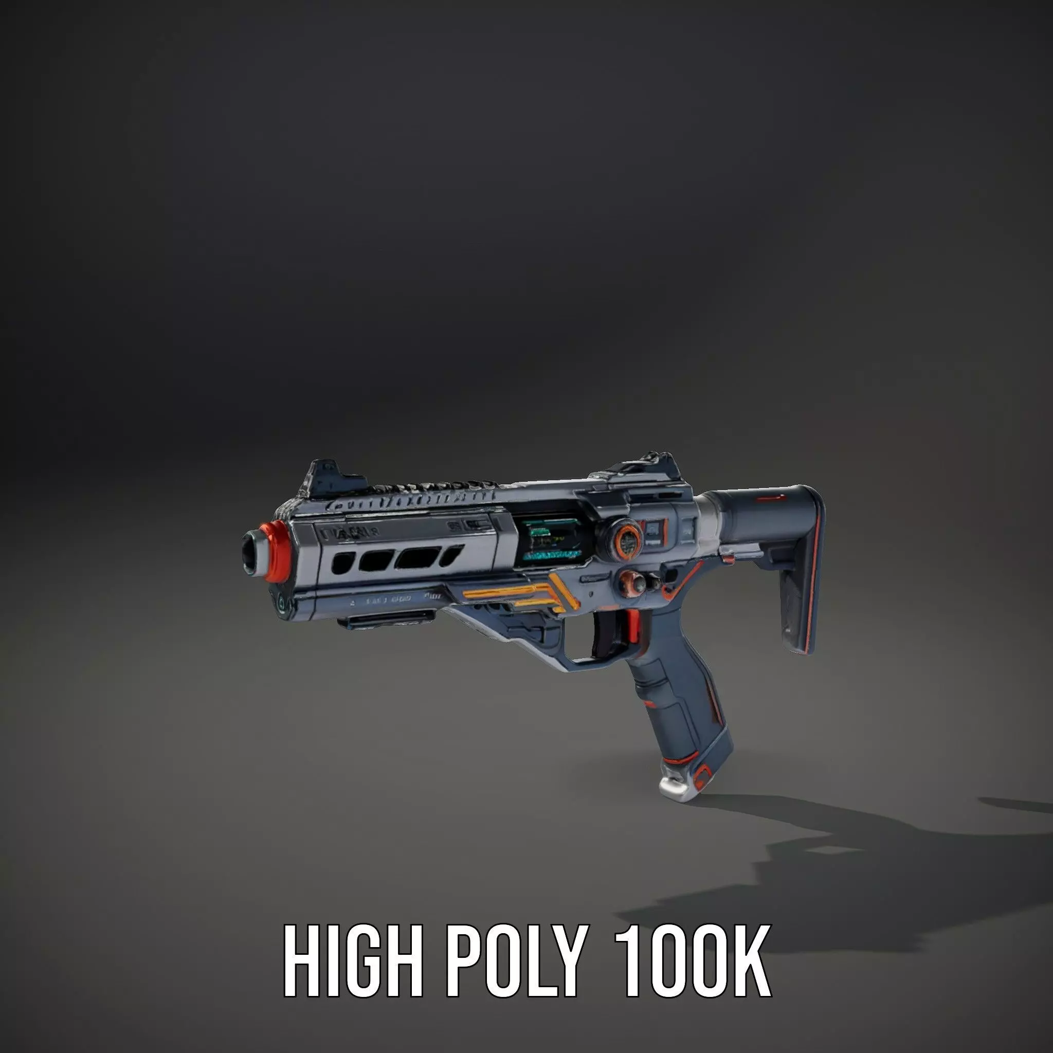 Futuristic Pulse Pistol model pack Low-poly 3D model_11