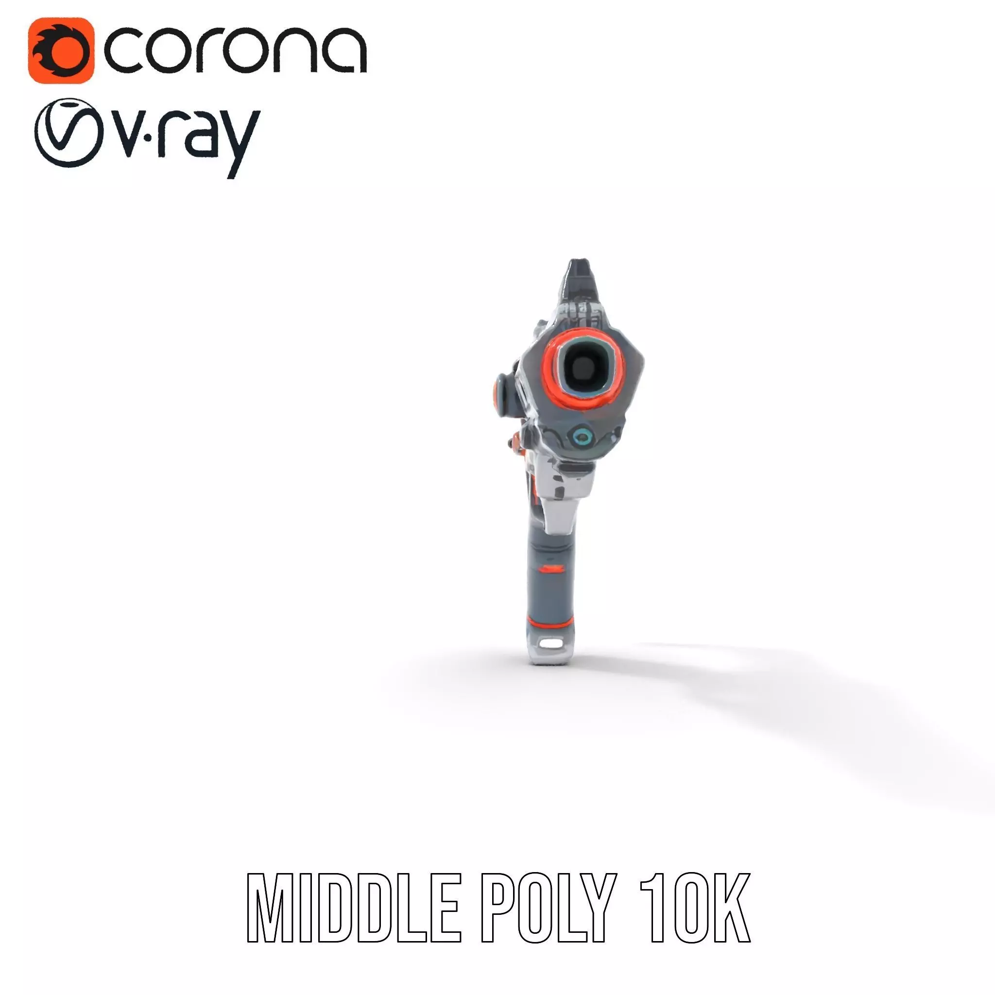 Futuristic Pulse Pistol model pack Low-poly 3D model_14