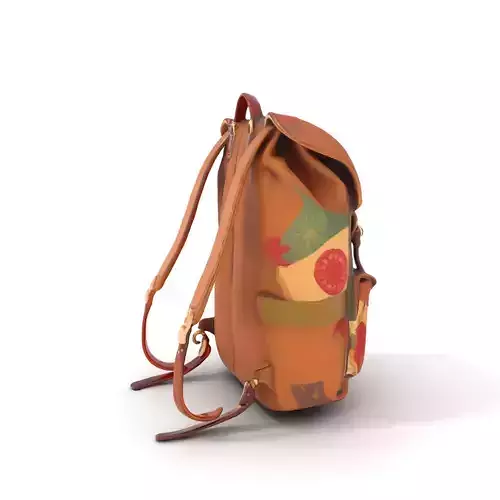 Floral Canvas Backpack model pack