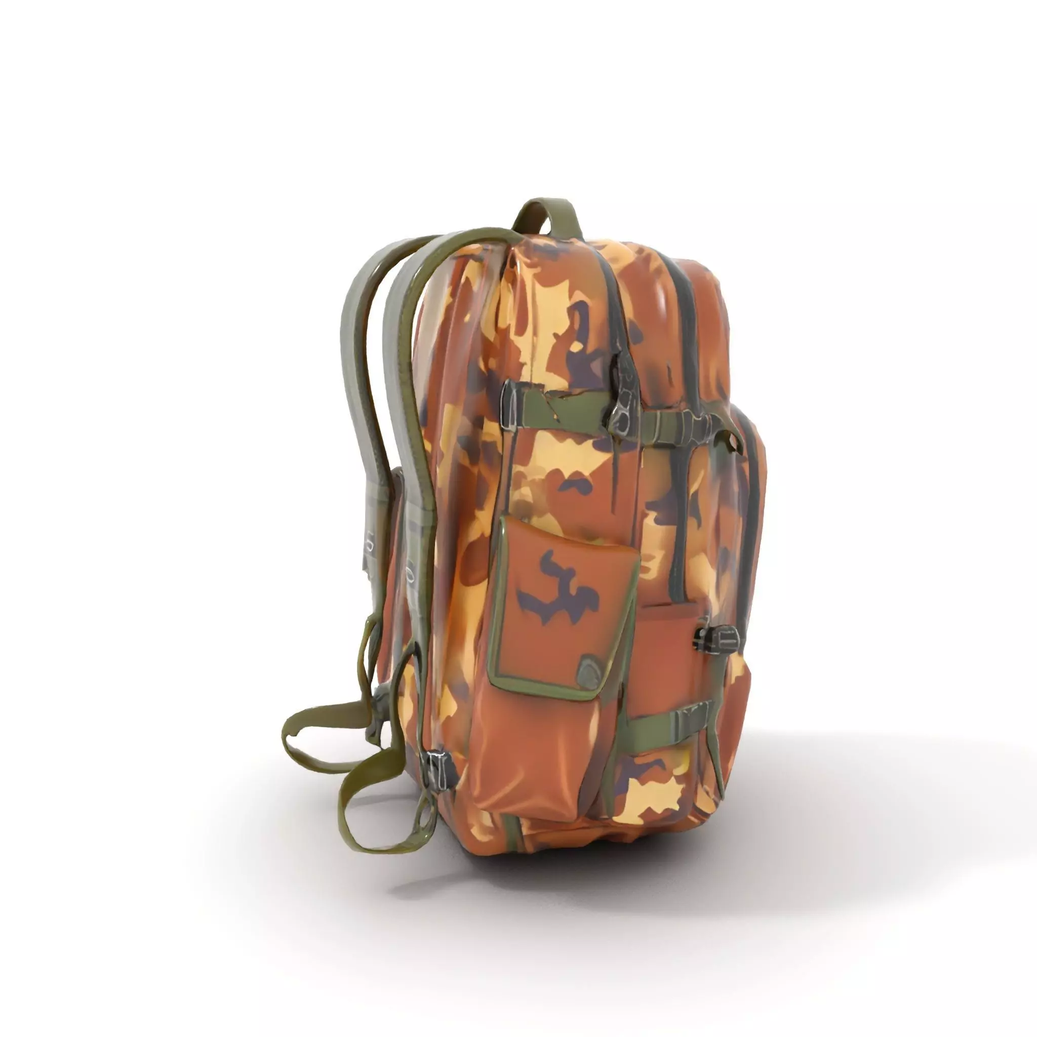 Camouflage Tactical Backpack model pack Low-poly 3D model_7