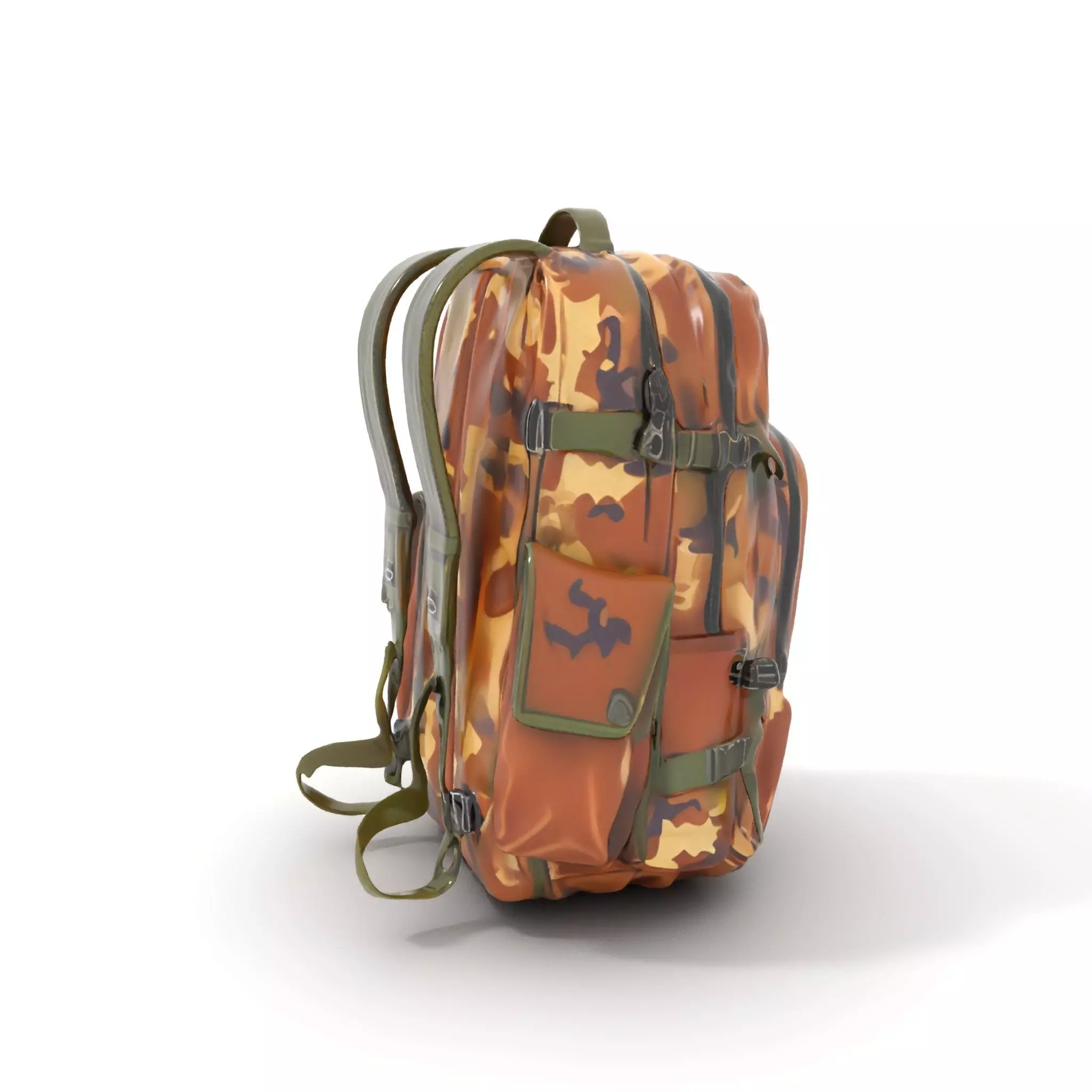 Camouflage Tactical Backpack model pack Low-poly 3D model_0