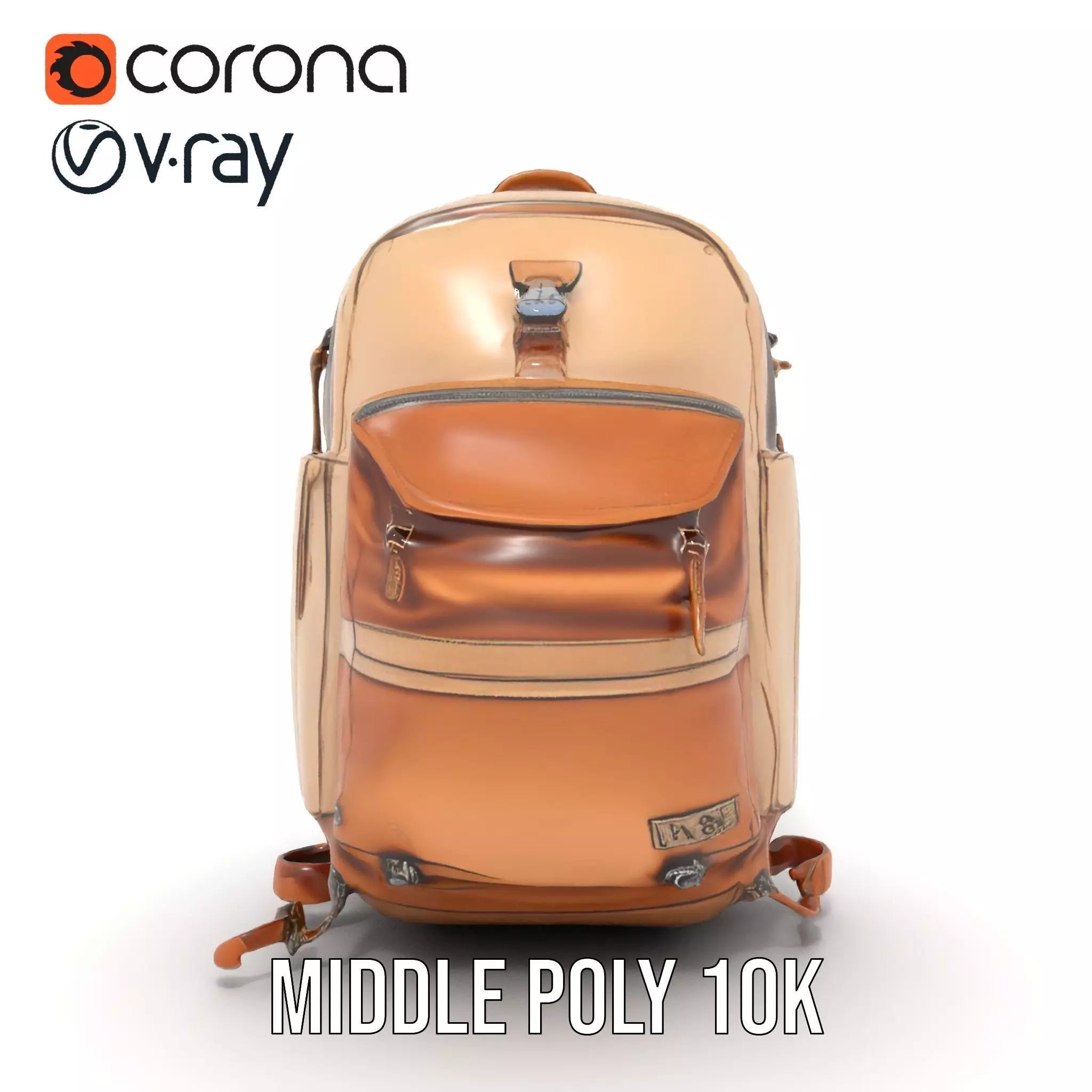 Tan Adventure Backpack model pack Low-poly 3D model_22