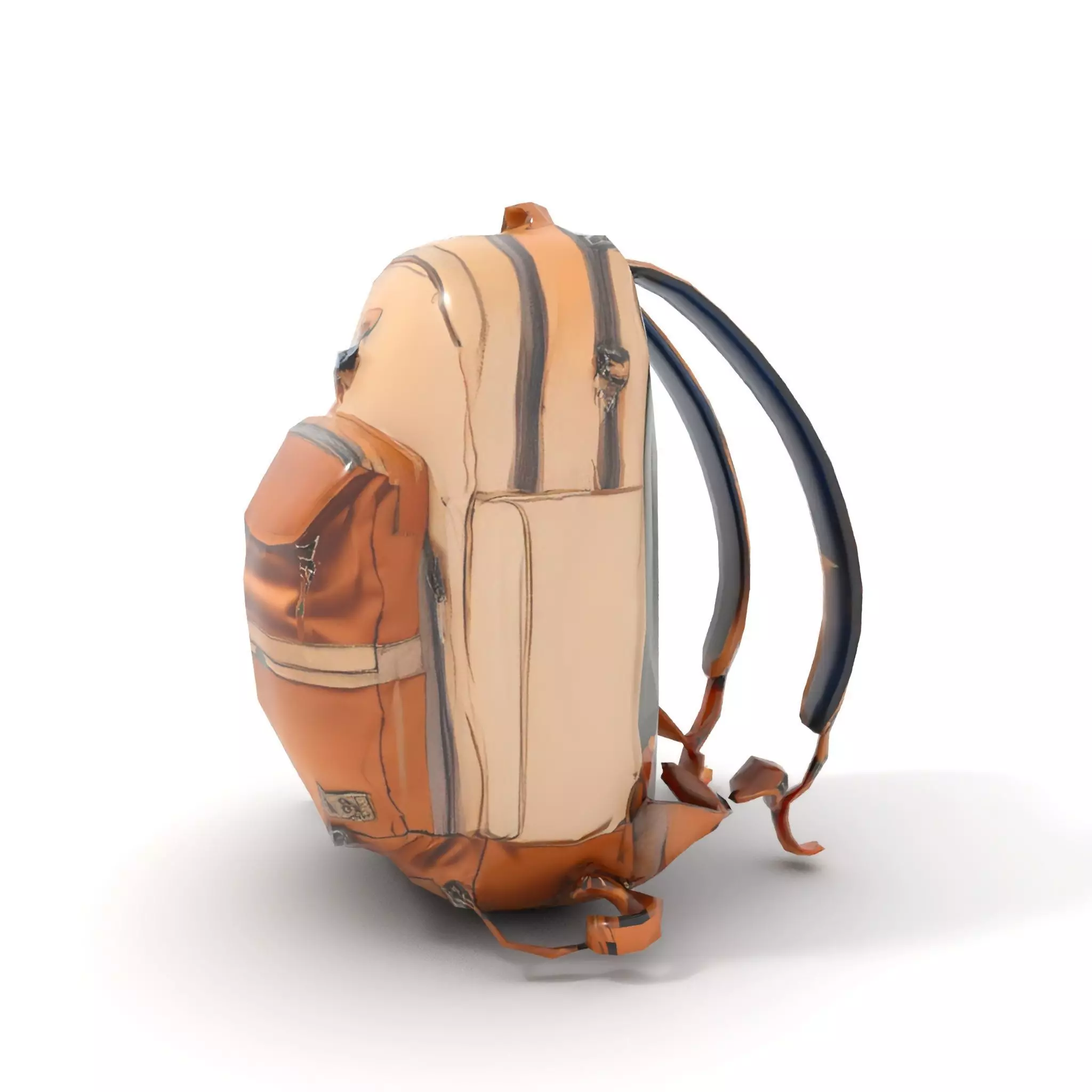 Tan Adventure Backpack model pack Low-poly 3D model_23