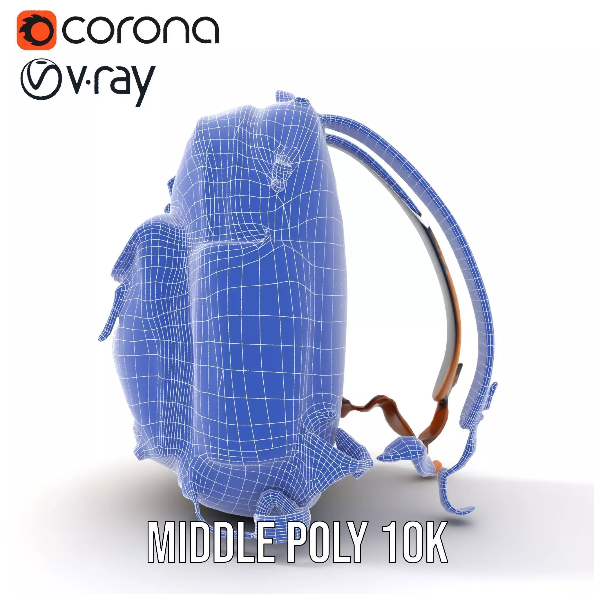 Tan Adventure Backpack model pack Low-poly 3D model_28