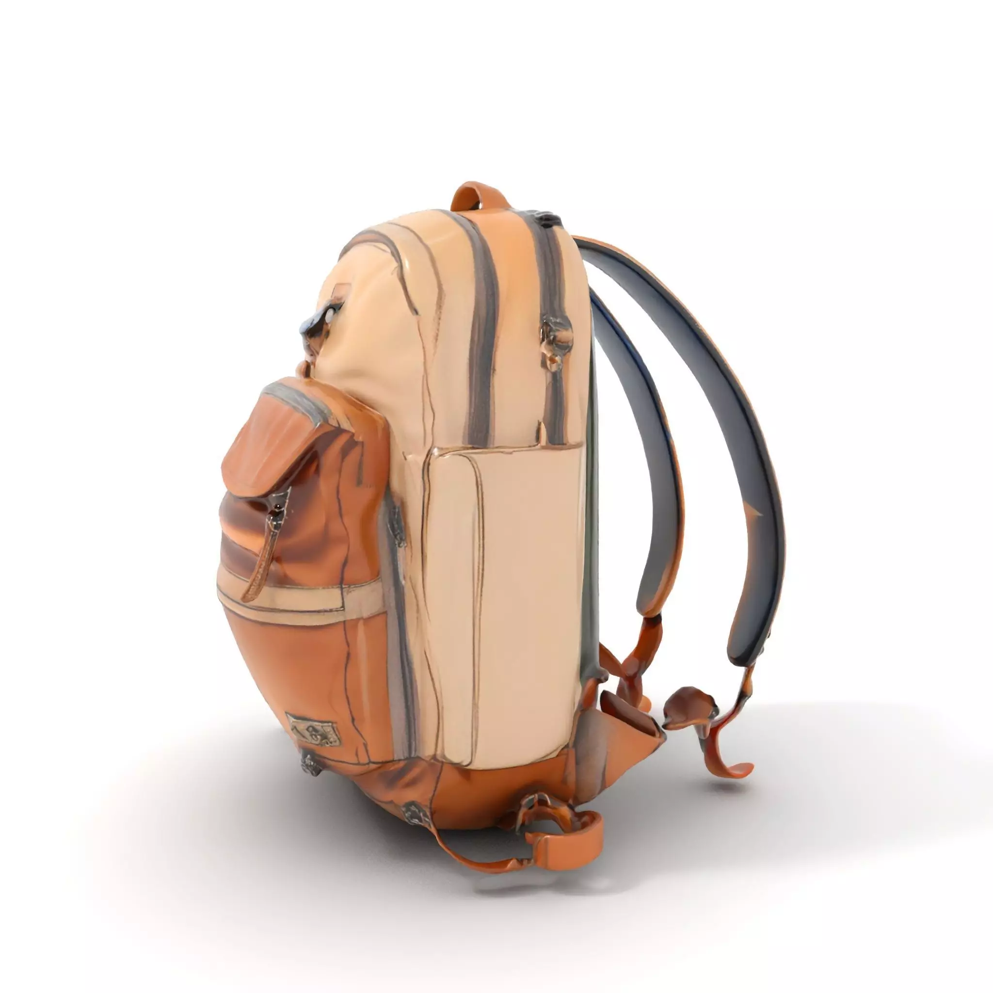 Tan Adventure Backpack model pack Low-poly 3D model_0