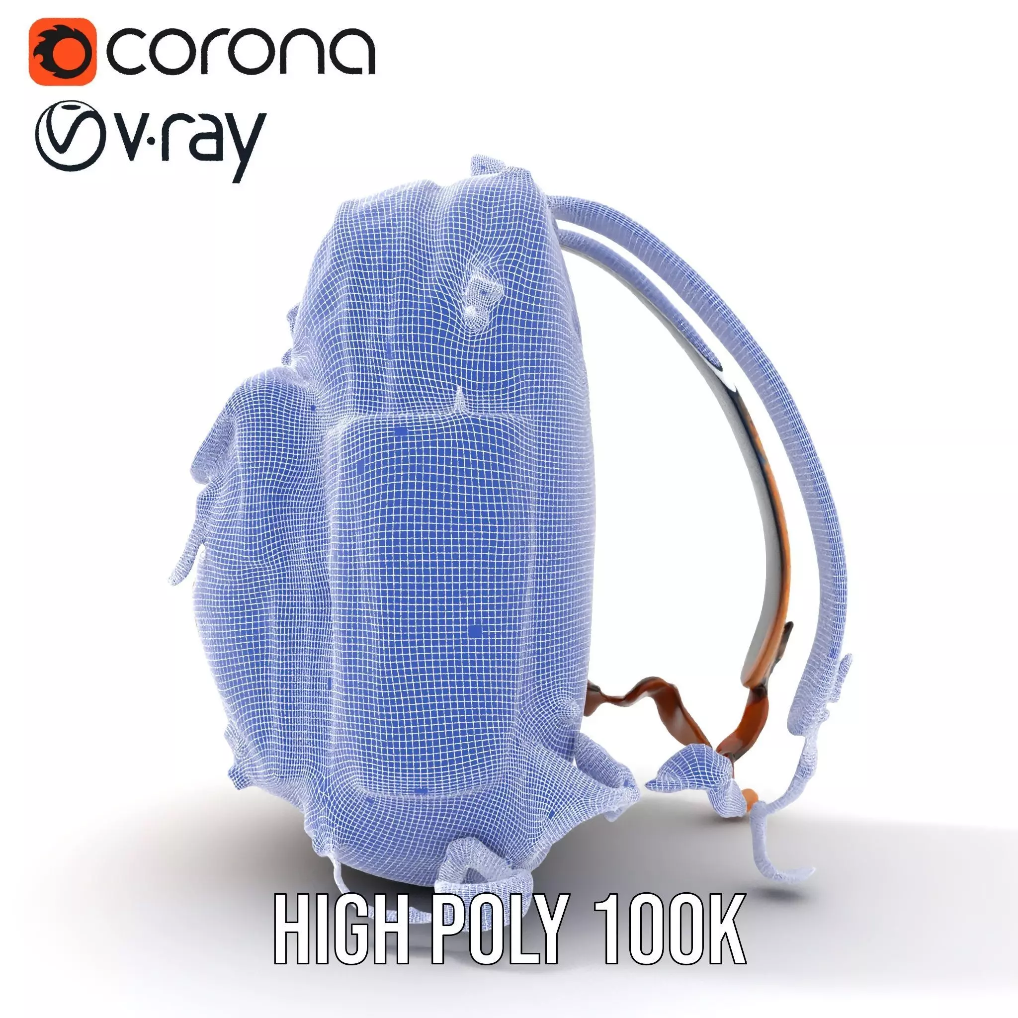 Tan Adventure Backpack model pack Low-poly 3D model_34