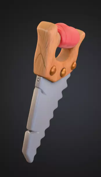 Cartoon Saw Low-poly 3D model_9