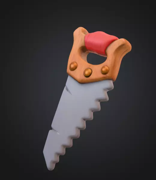 Cartoon Saw Low-poly 3D model_5