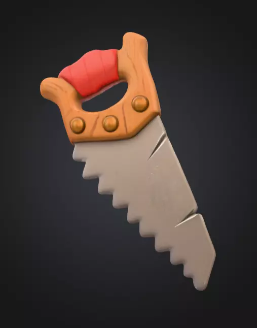 Cartoon Saw Low-poly 3D model_3