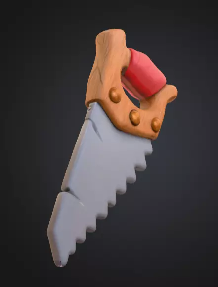 Cartoon Saw Low-poly 3D model_1