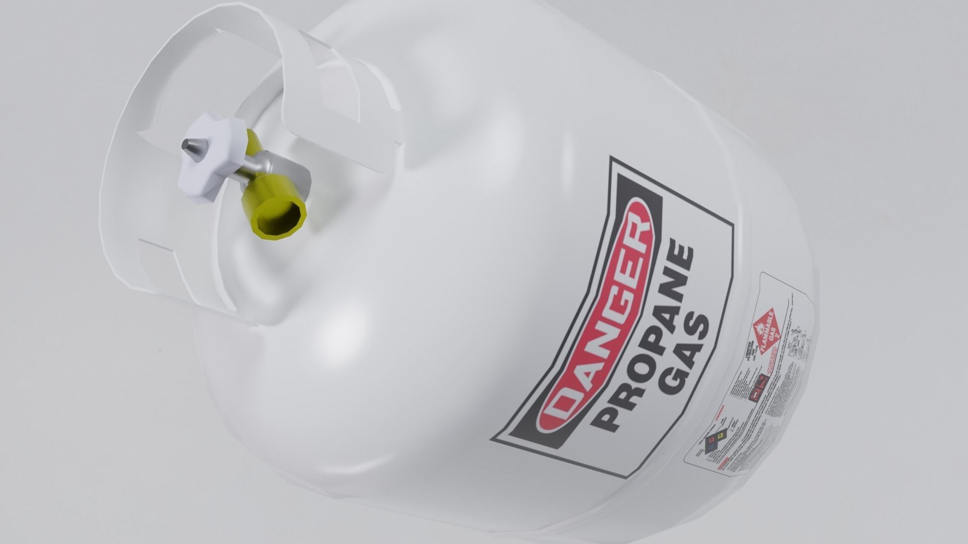 Propane Tank - Gas Cylinder Canister Low-poly 3D model_3