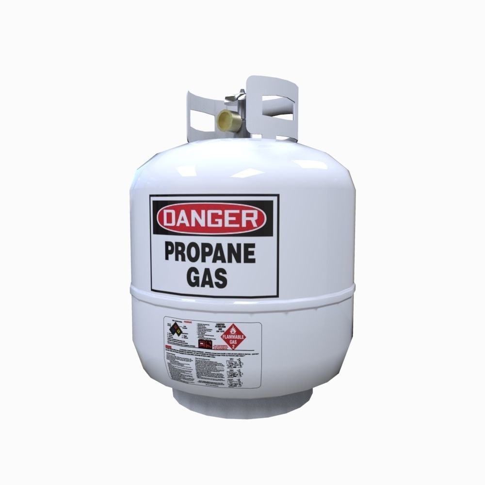 Propane Tank - Gas Cylinder Canister Low-poly 3D model_9