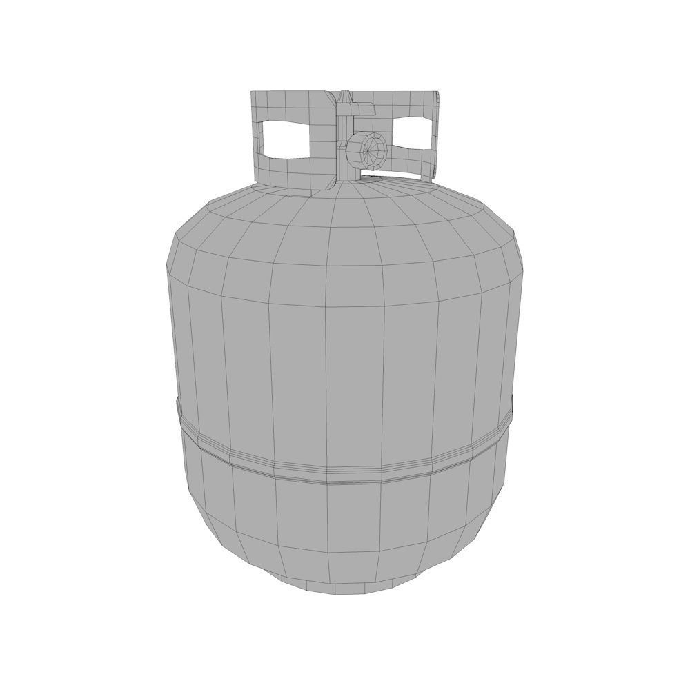 Propane Tank - Gas Cylinder Canister Low-poly 3D model_8